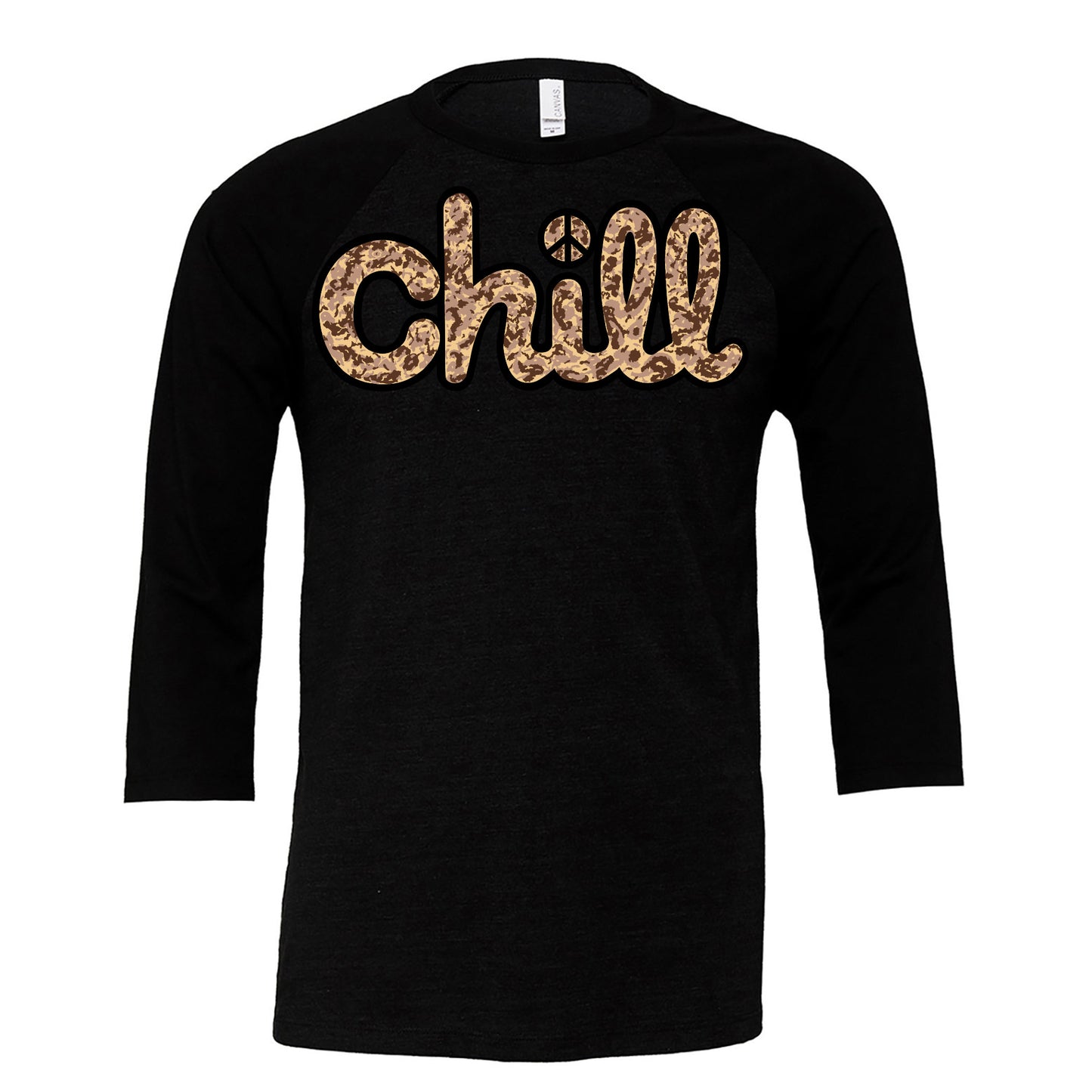 Chill Peace Sand Camo Baseball 3/4 Sleeve T