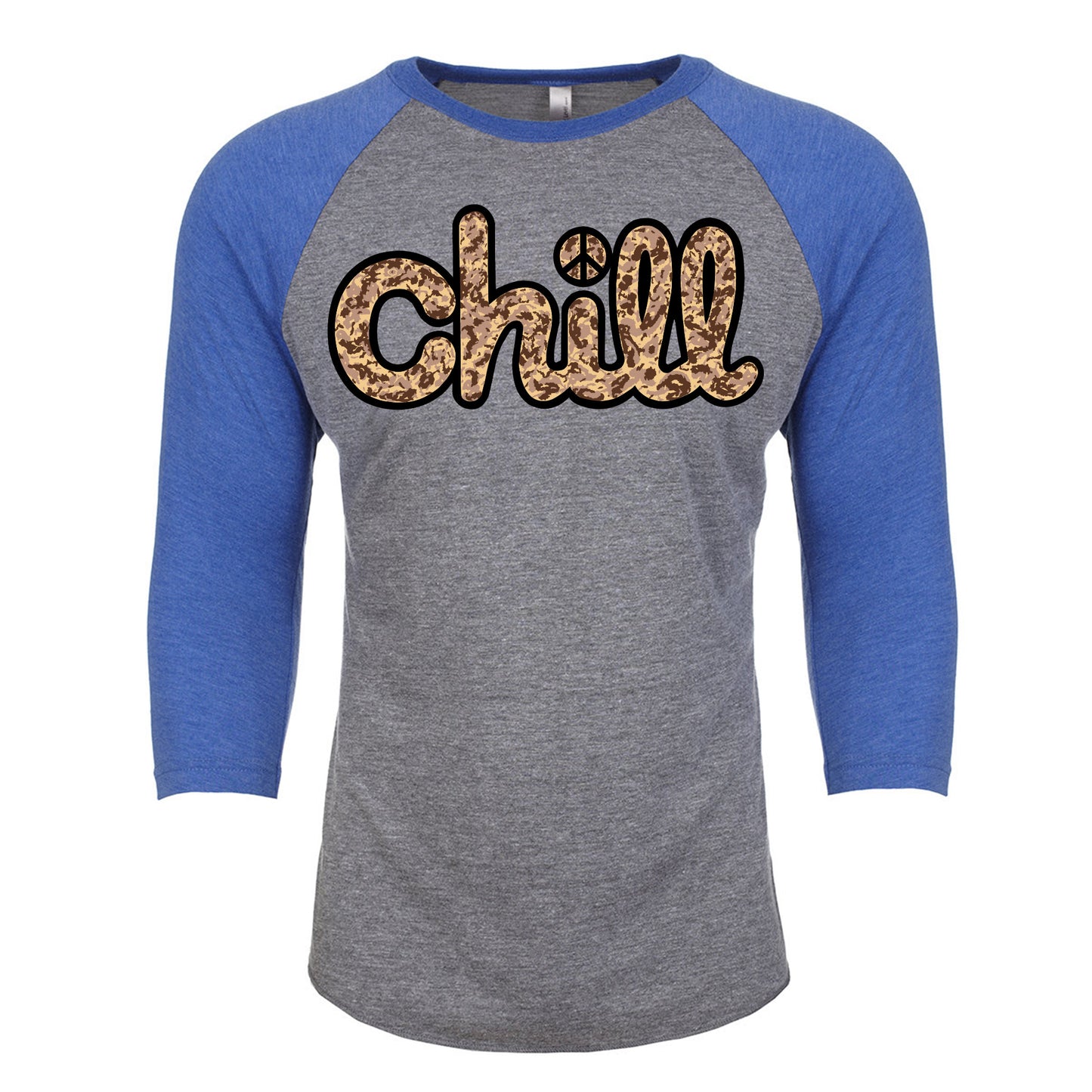 Chill Peace Sand Camo Baseball 3/4 Sleeve T