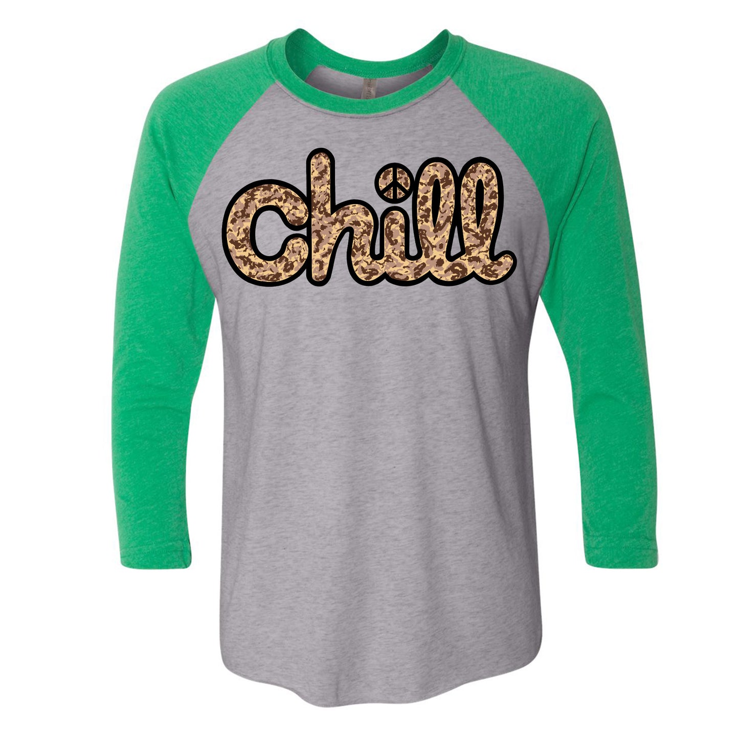 Chill Peace Sand Camo Baseball 3/4 Sleeve T