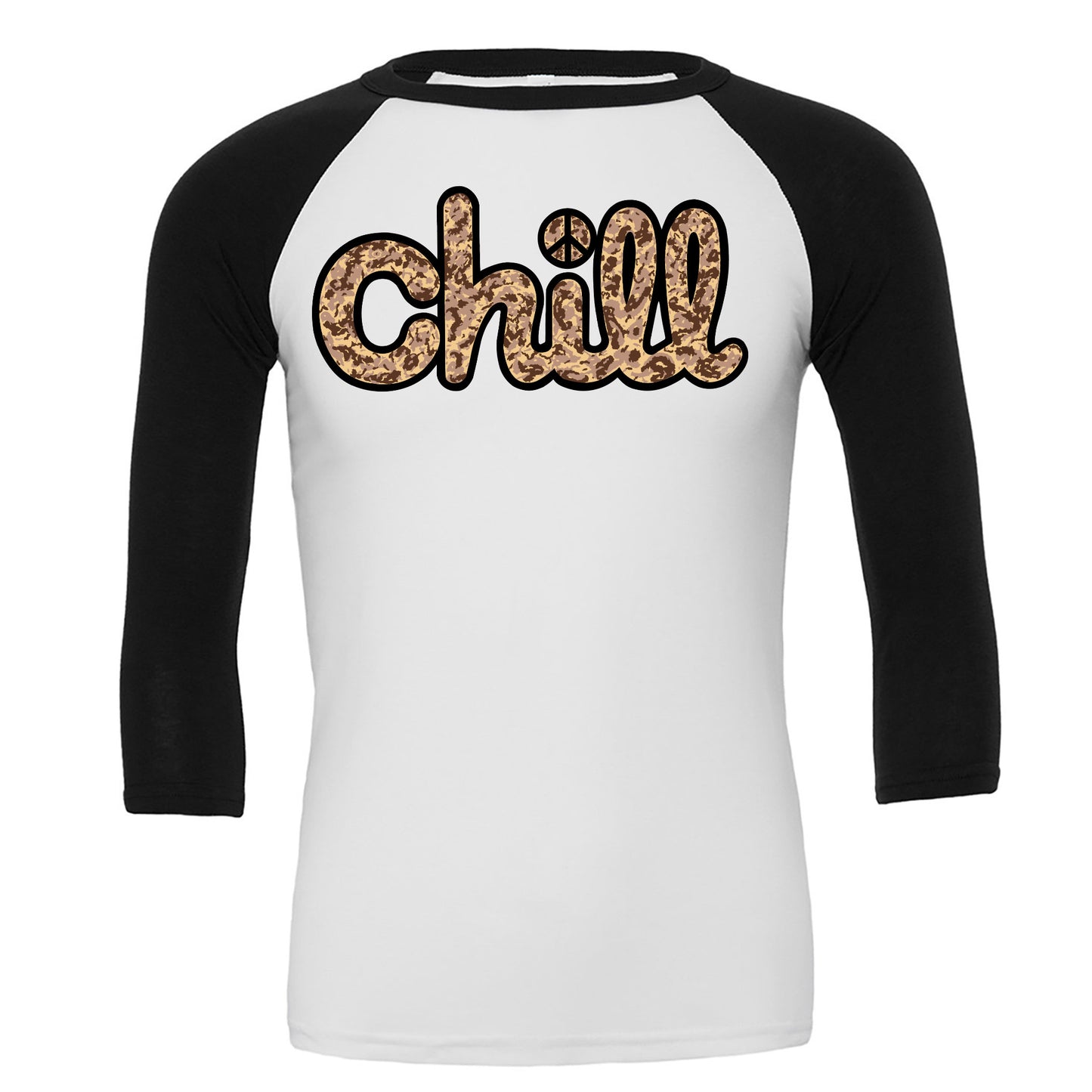 Chill Peace Sand Camo Baseball 3/4 Sleeve T