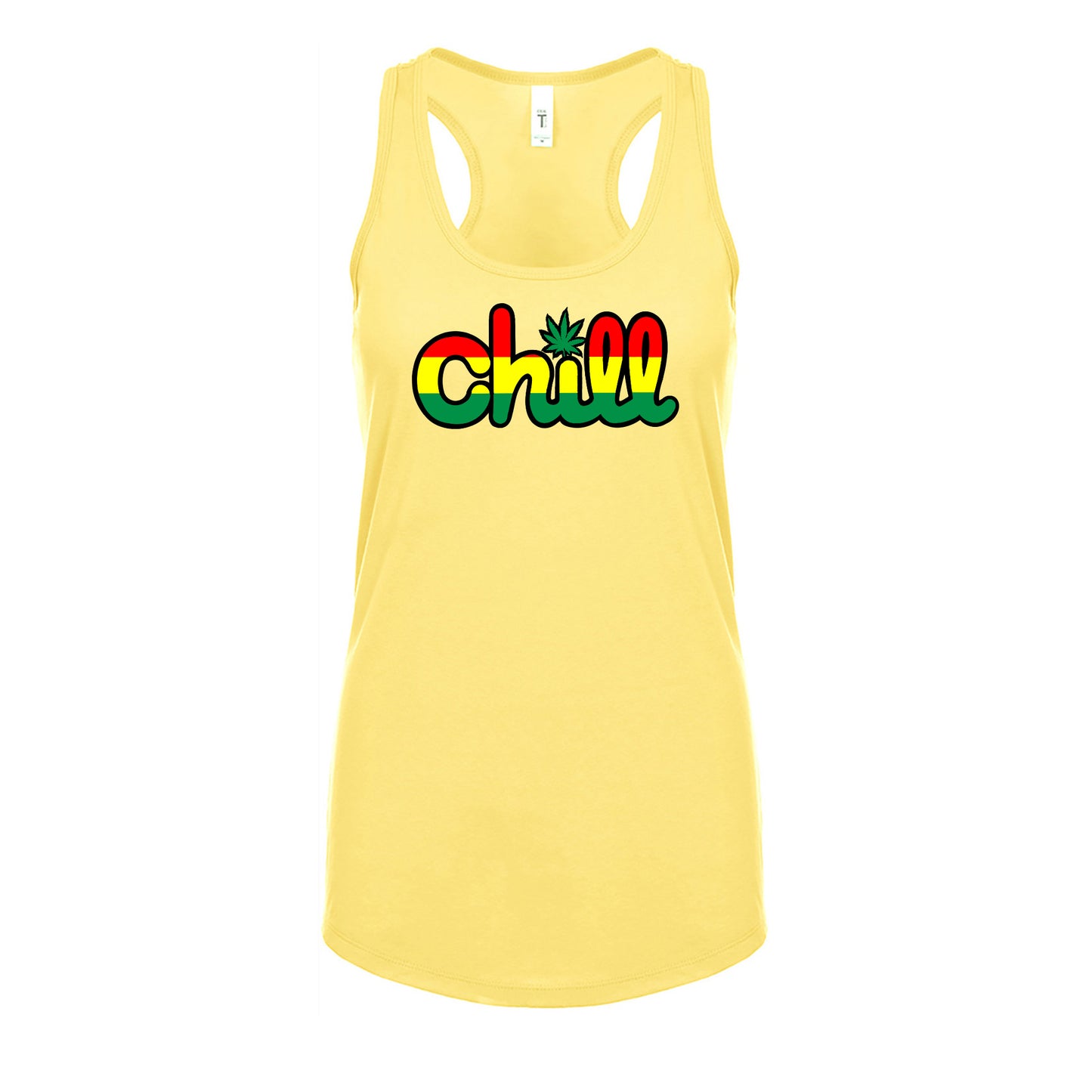 Womens Chill Leaf Rasta Racerback Tank