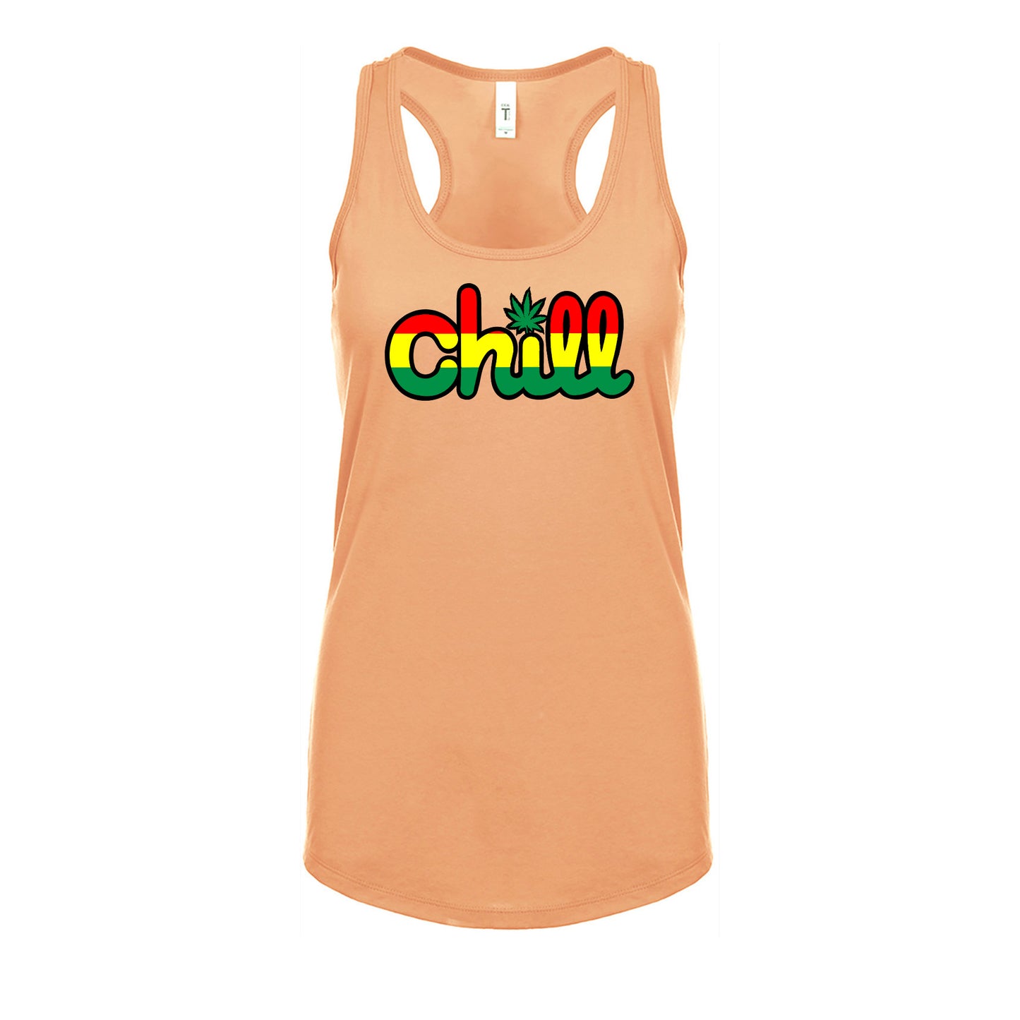 Womens Chill Leaf Rasta Racerback Tank