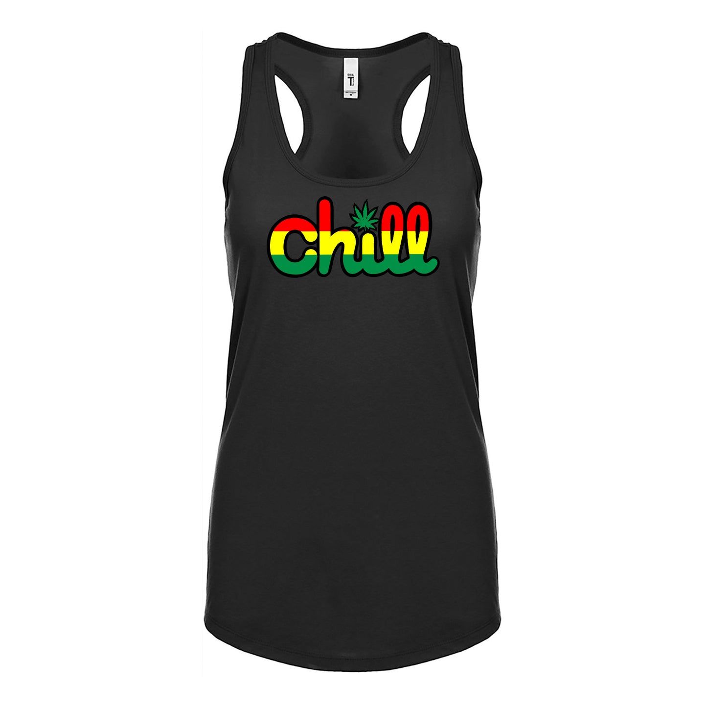 Womens Chill Leaf Rasta Racerback Tank
