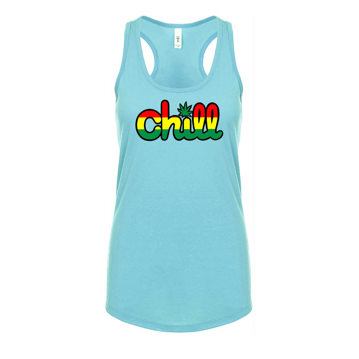 Womens Chill Leaf Rasta Racerback Tank