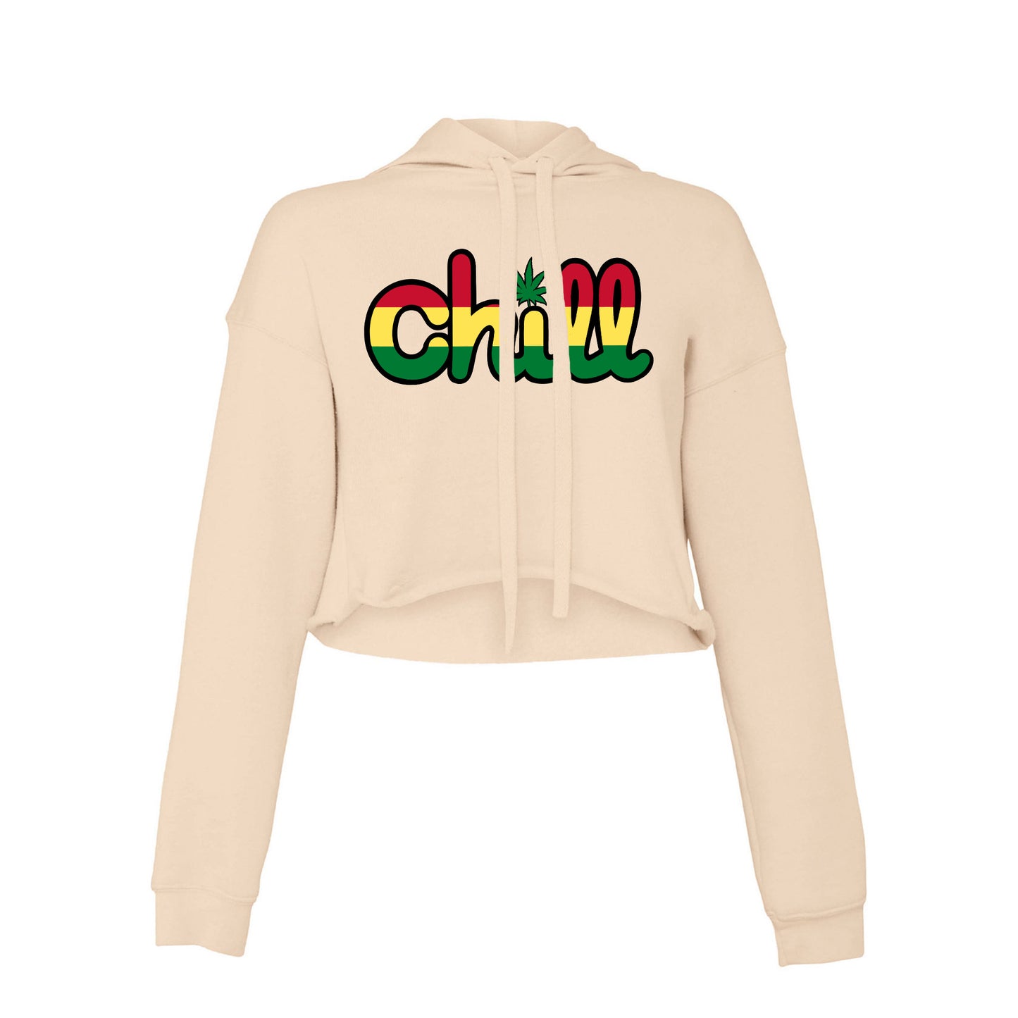 Womens Chill Leaf Rasta Crop Hood