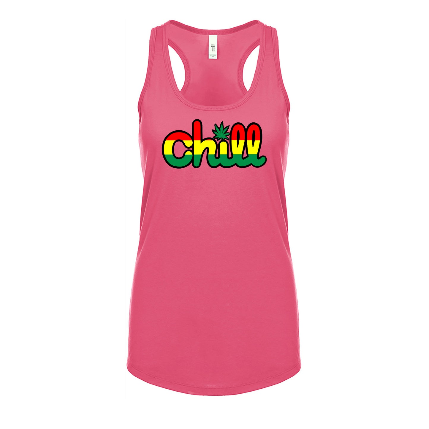 Womens Chill Leaf Rasta Racerback Tank