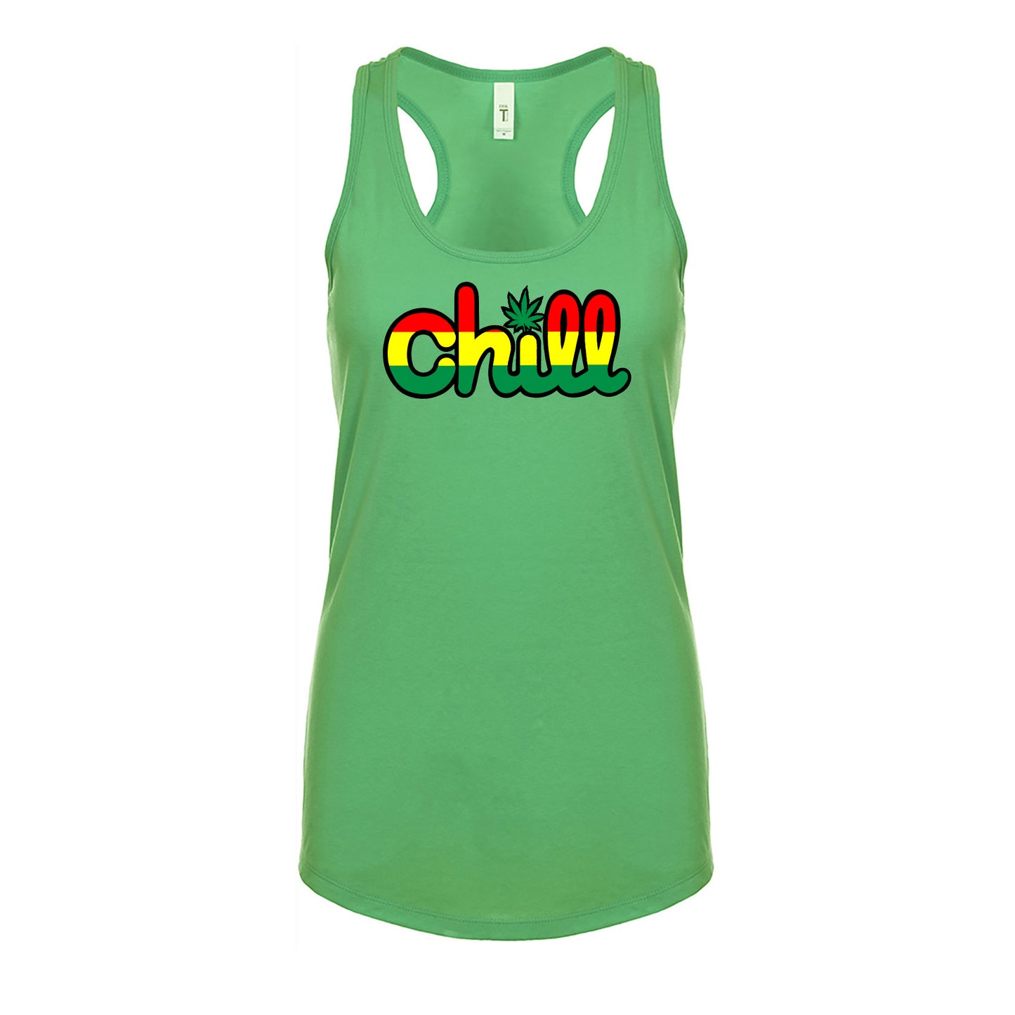Womens Chill Leaf Rasta Racerback Tank