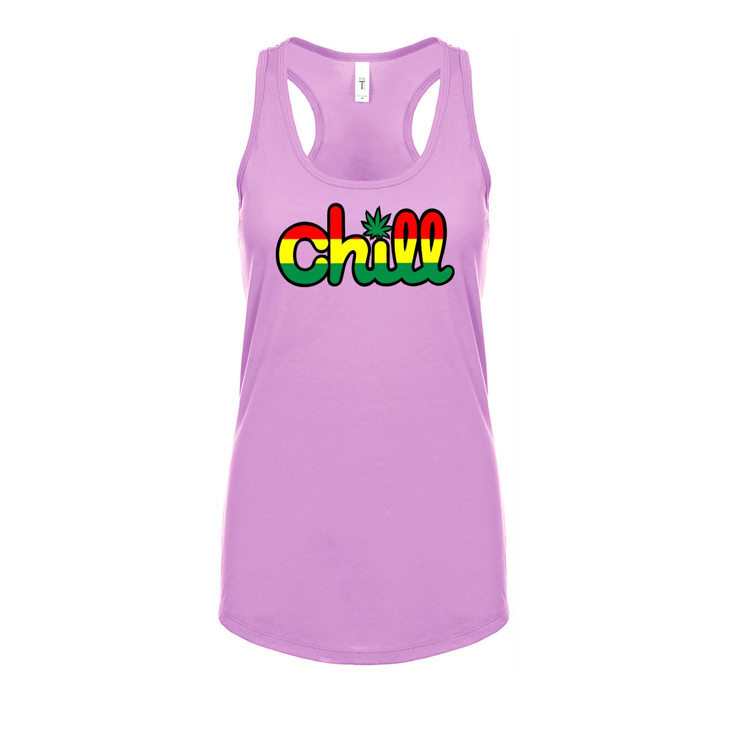 Womens Chill Leaf Rasta Racerback Tank