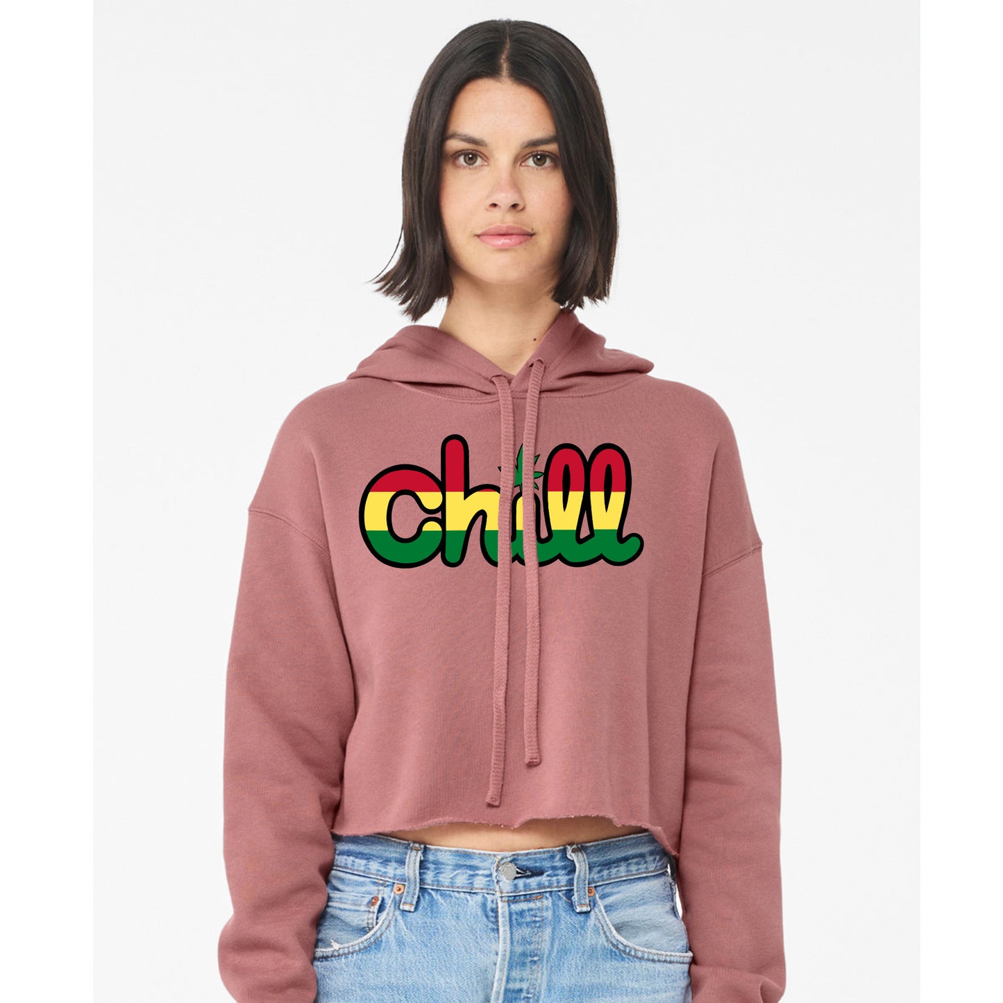 Womens Chill Leaf Rasta Crop Hood