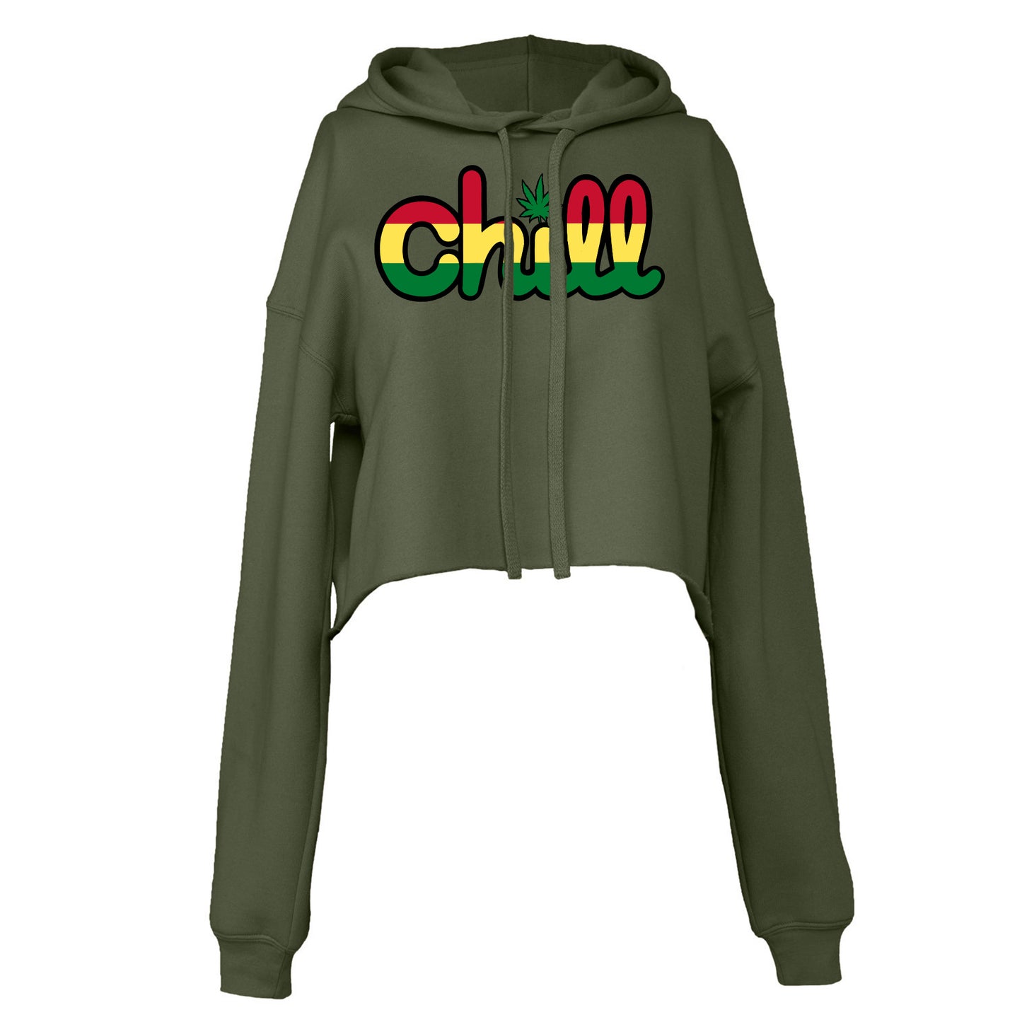 Womens Chill Leaf Rasta Crop Hood
