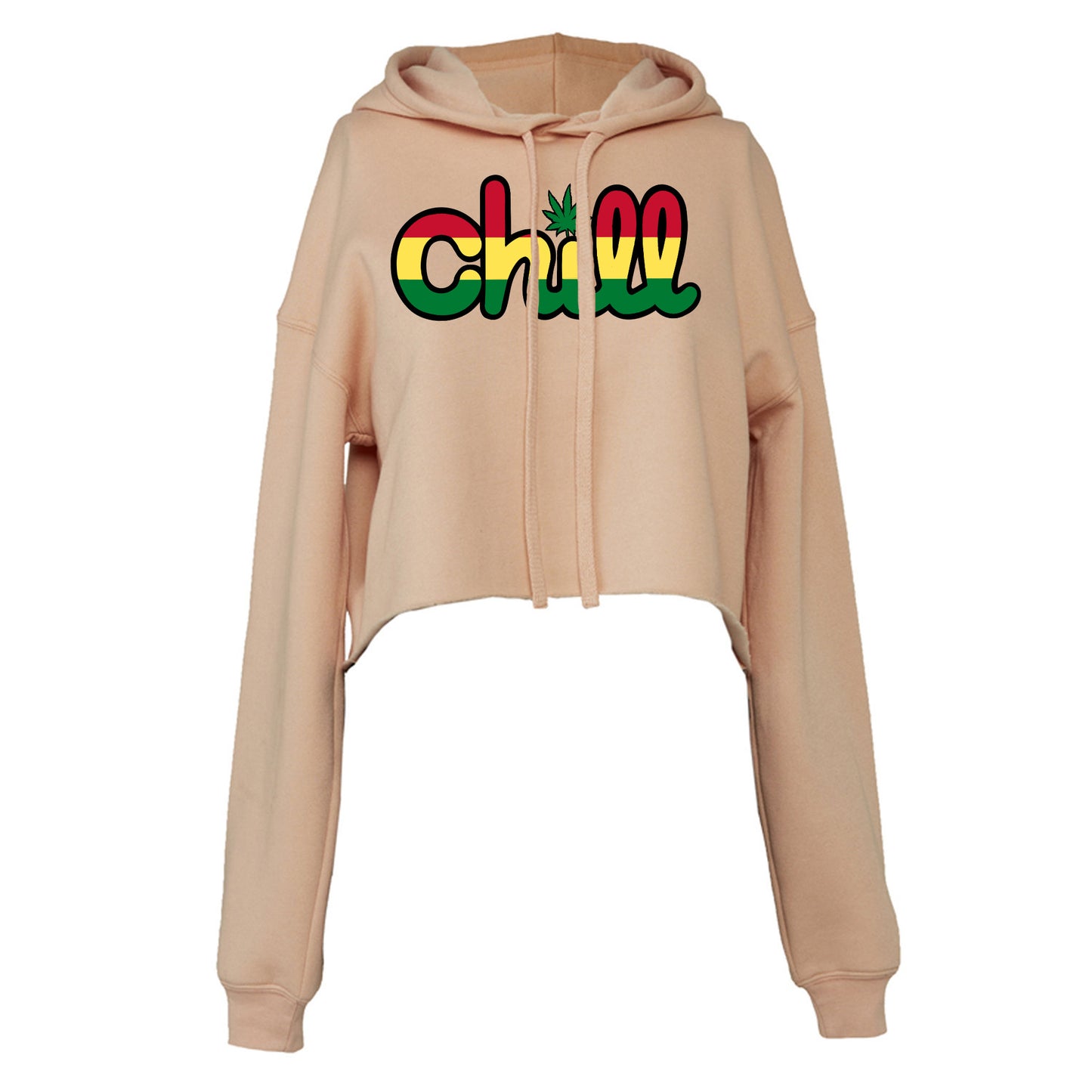 Womens Chill Leaf Rasta Crop Hood
