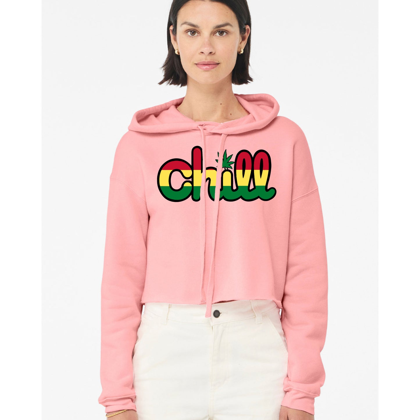 Womens Chill Leaf Rasta Crop Hood