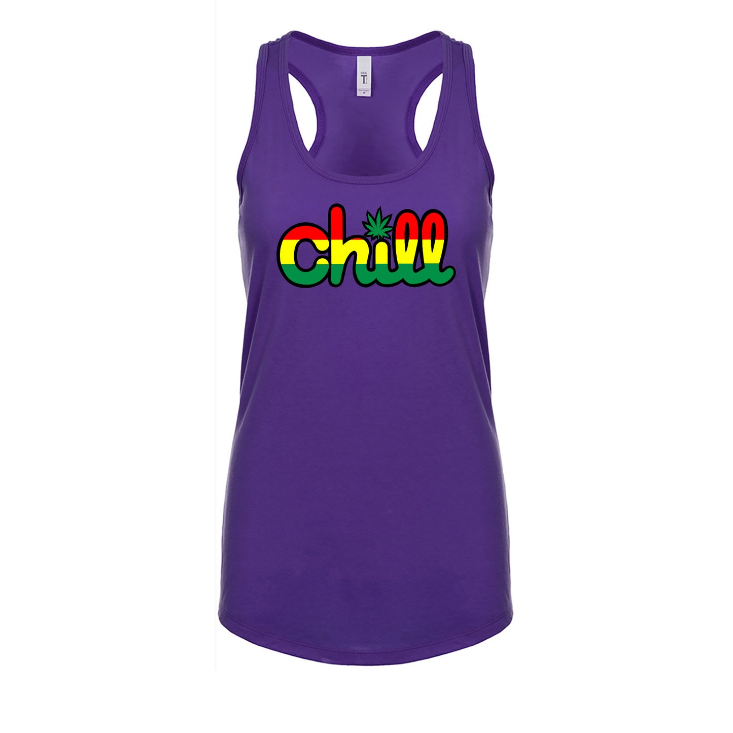 Womens Chill Leaf Rasta Racerback Tank