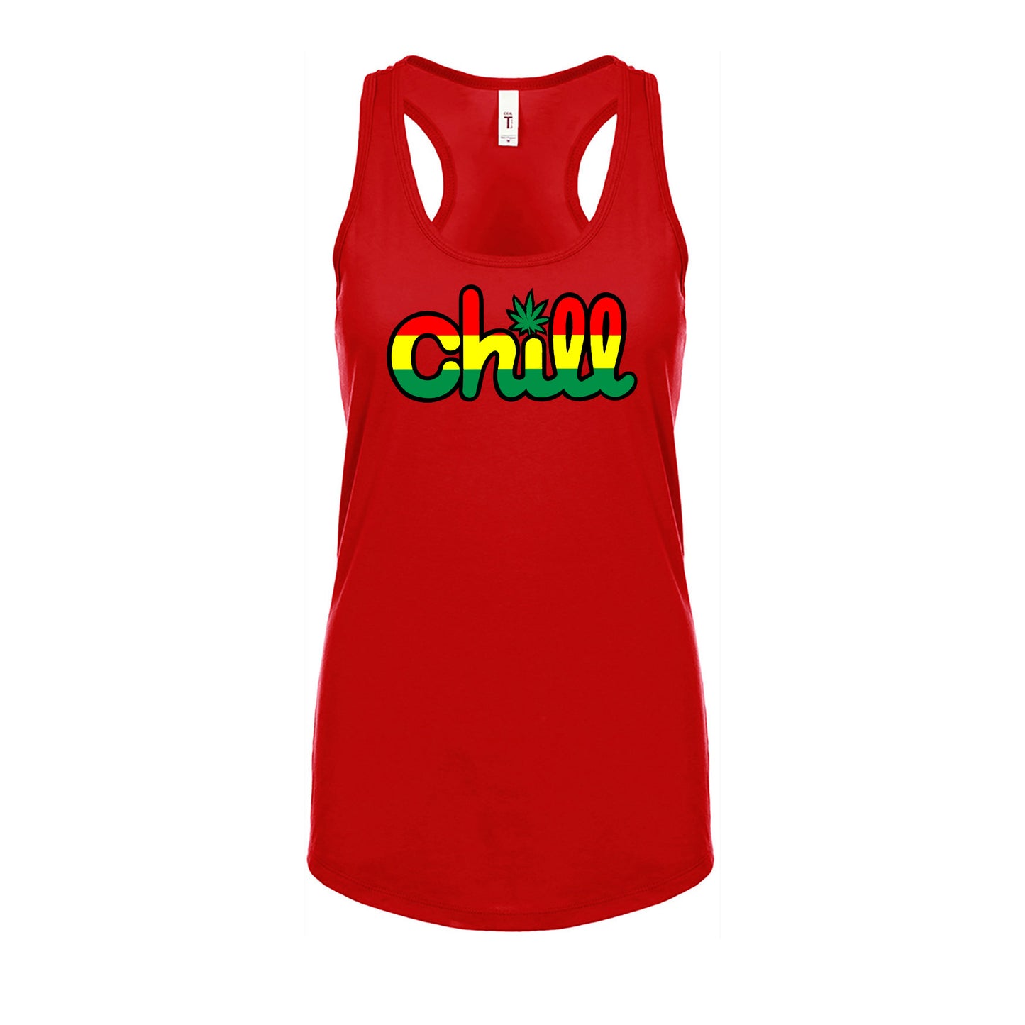 Womens Chill Leaf Rasta Racerback Tank