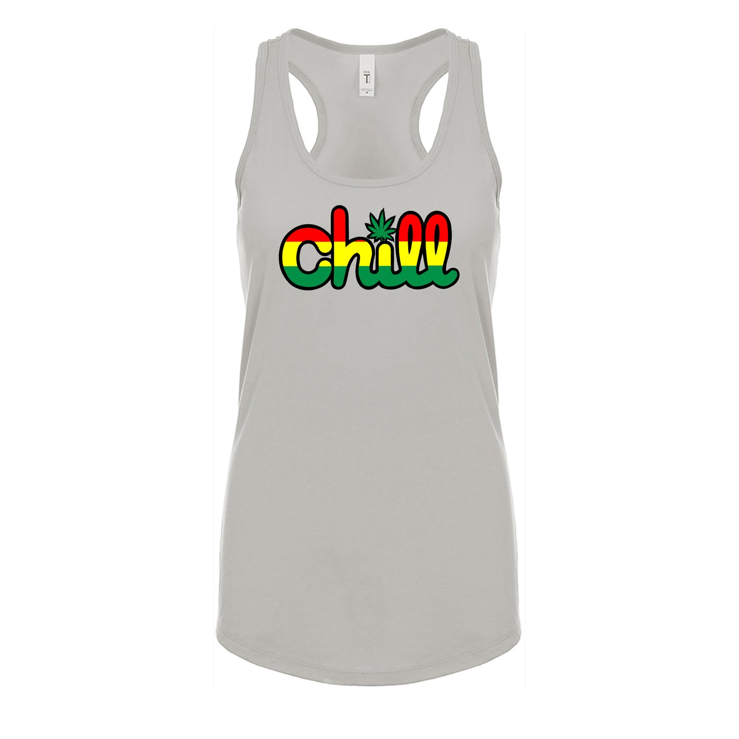 Womens Chill Leaf Rasta Racerback Tank