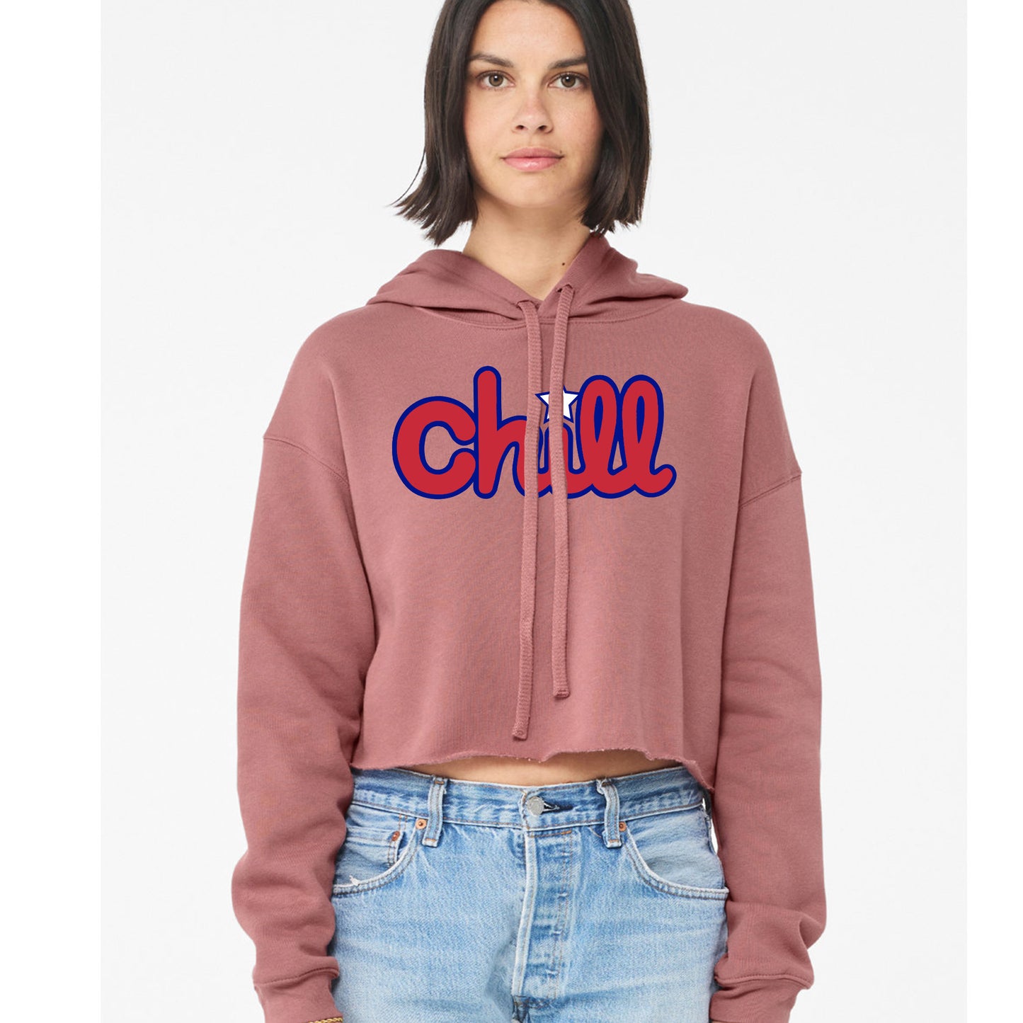 Womens Chill Patriot Star Crop Hood