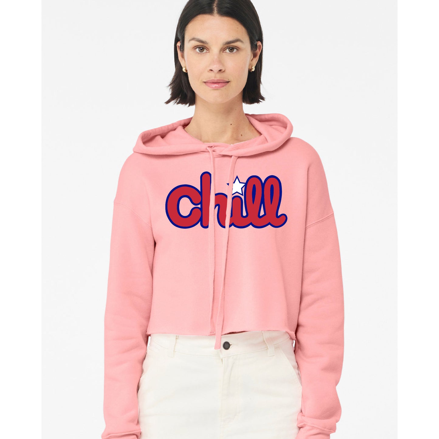 Womens Chill Patriot Star Crop Hood