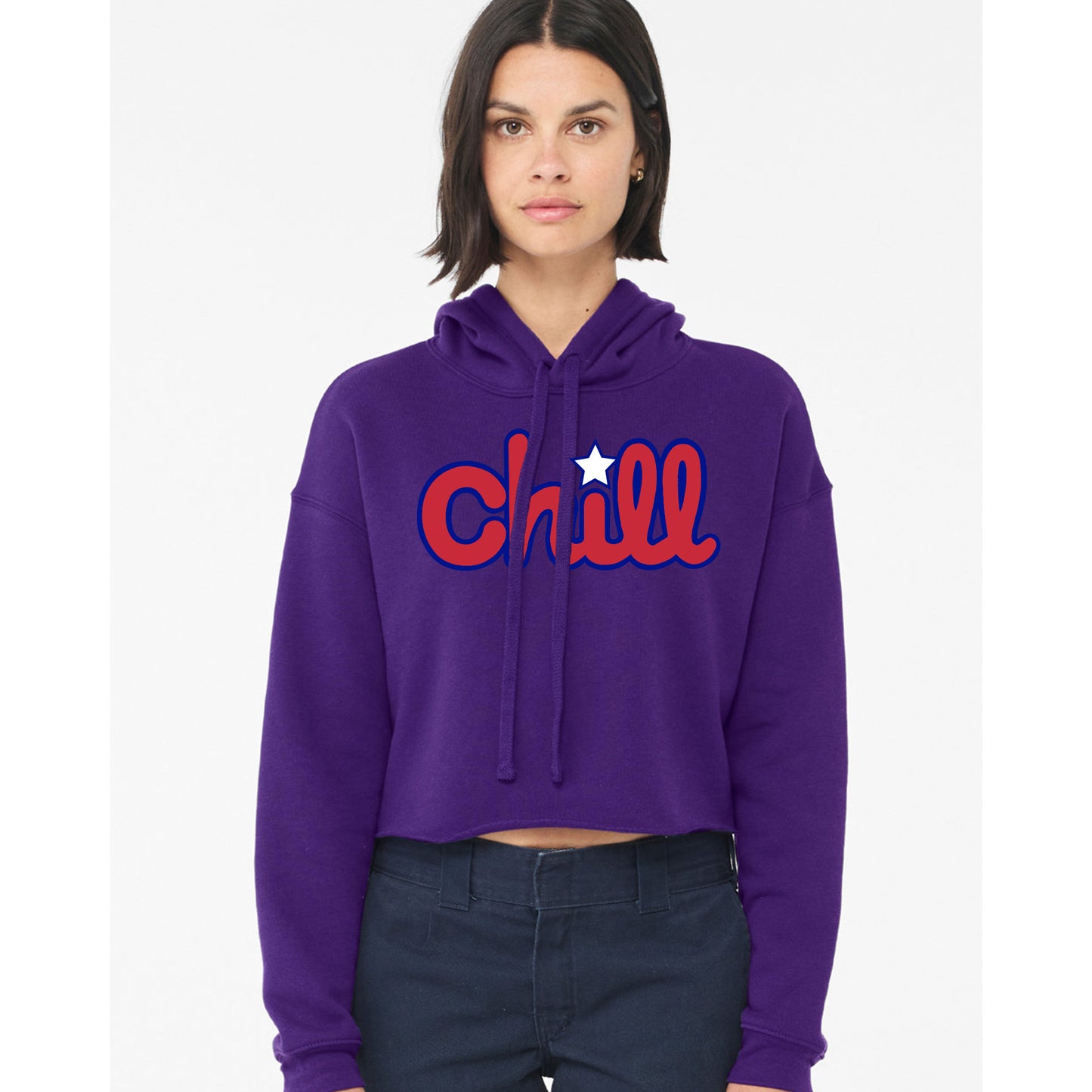 Womens Chill Patriot Star Crop Hood