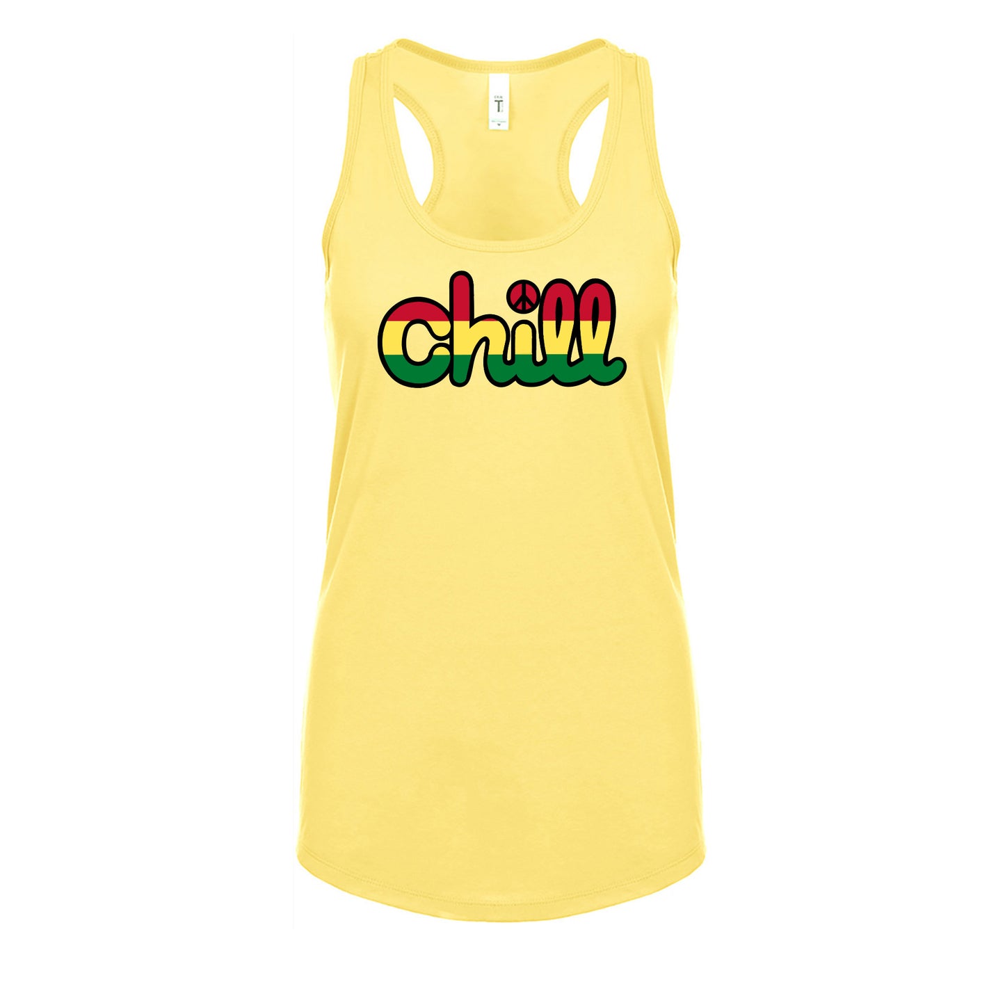 Womens Chill Peace Rasta Racerback Tank