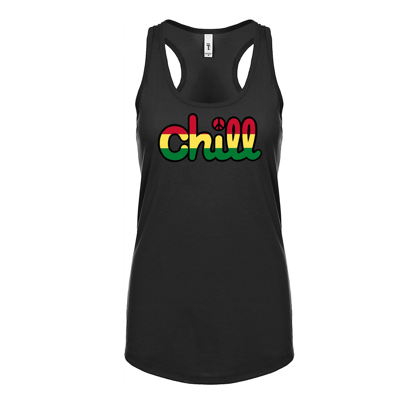 Womens Chill Peace Rasta Racerback Tank