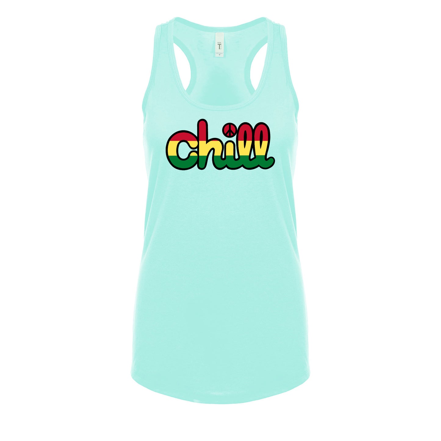 Womens Chill Peace Rasta Racerback Tank