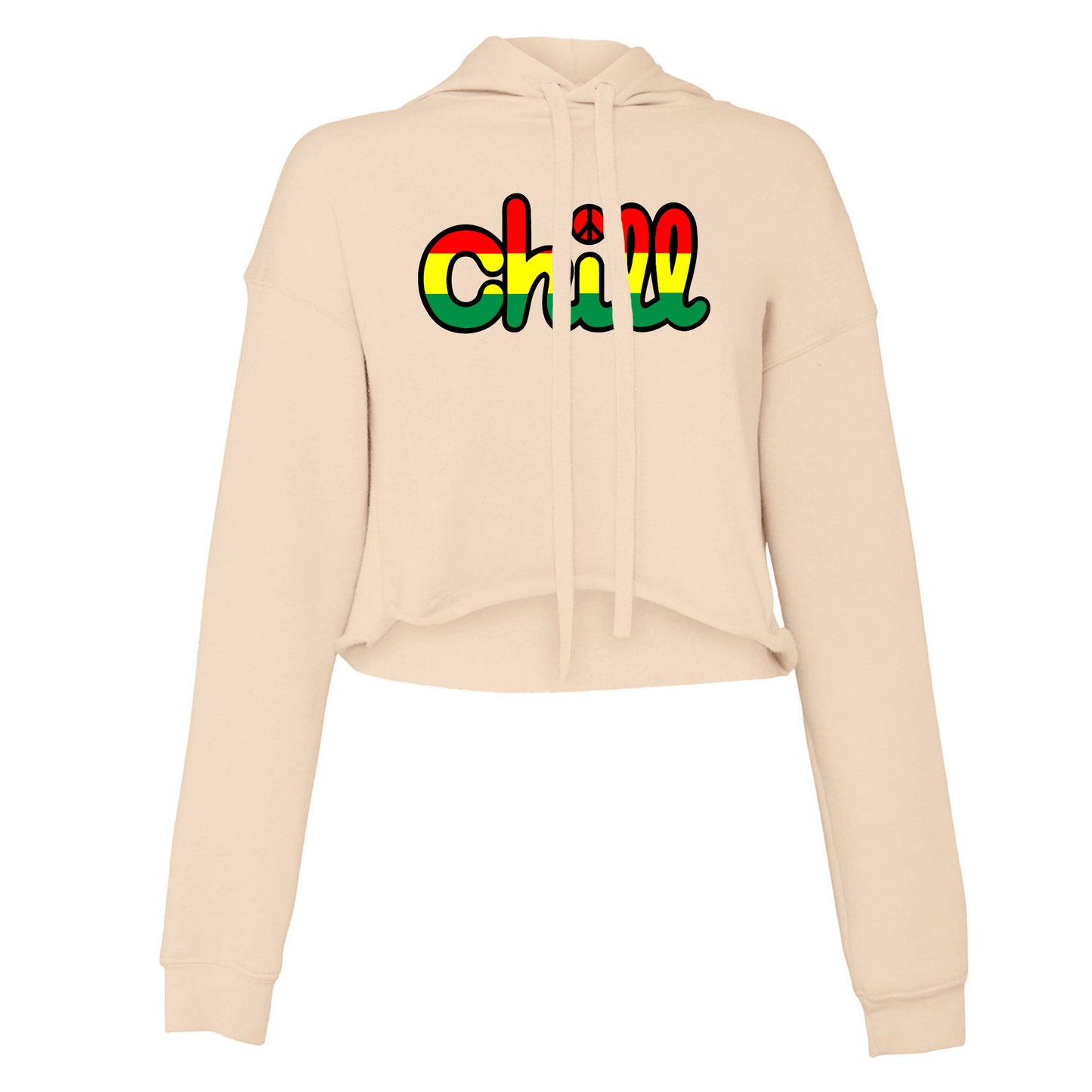 Womens Chill Peace Rasta Crop Hood