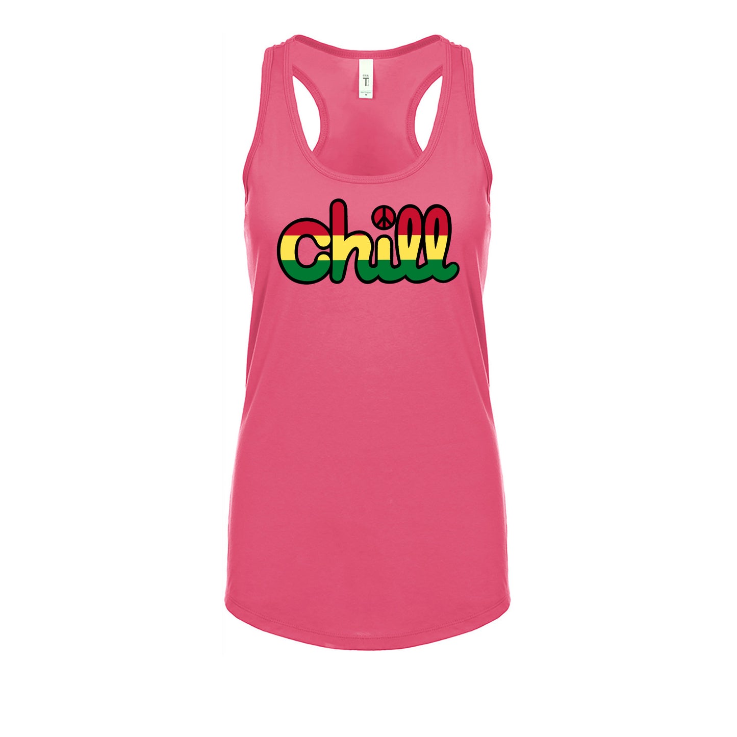 Womens Chill Peace Rasta Racerback Tank