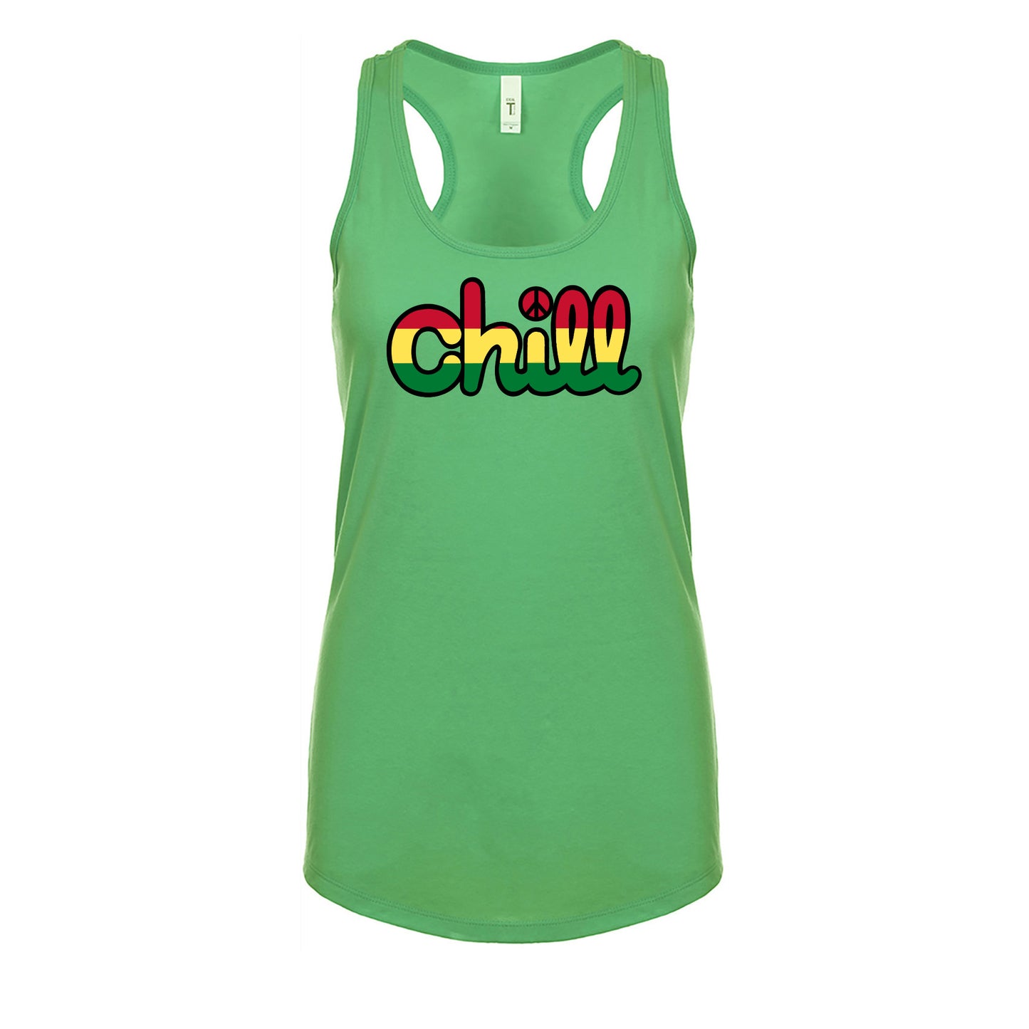 Womens Chill Peace Rasta Racerback Tank