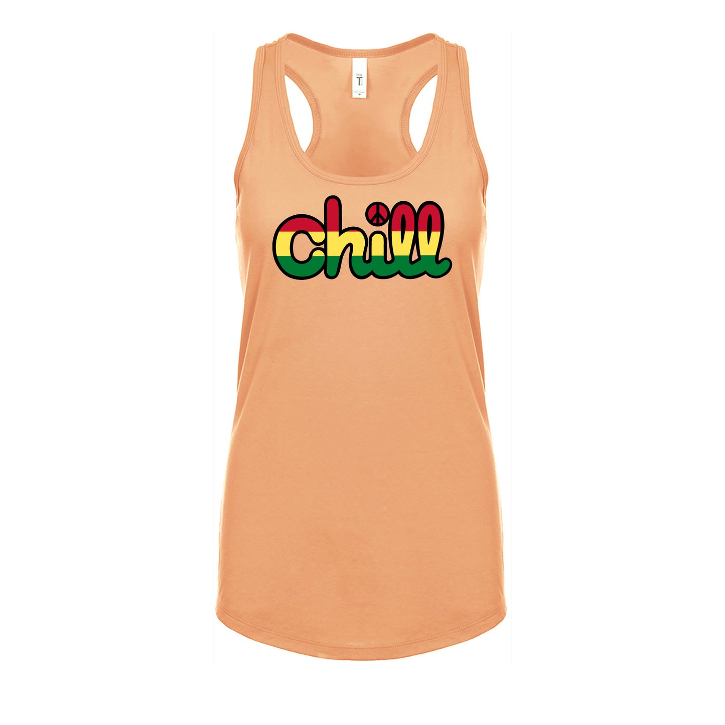 Womens Chill Peace Rasta Racerback Tank