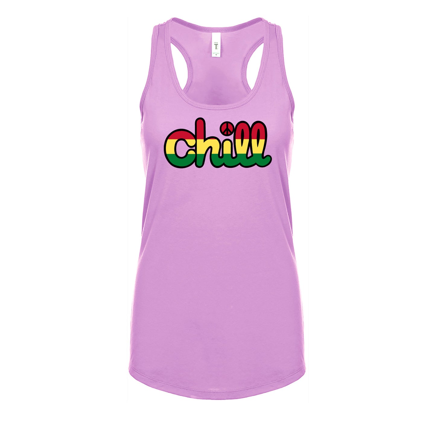 Womens Chill Peace Rasta Racerback Tank