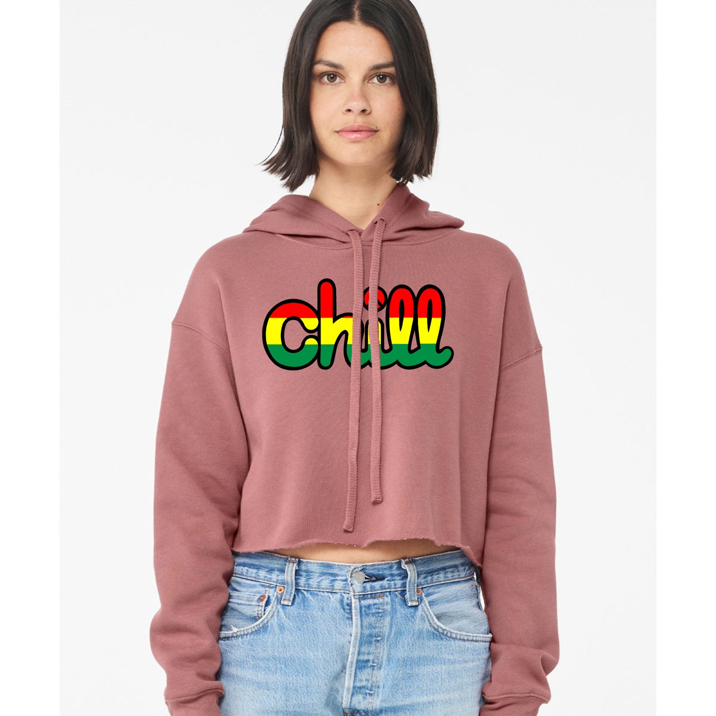 Womens Chill Peace Rasta Crop Hood