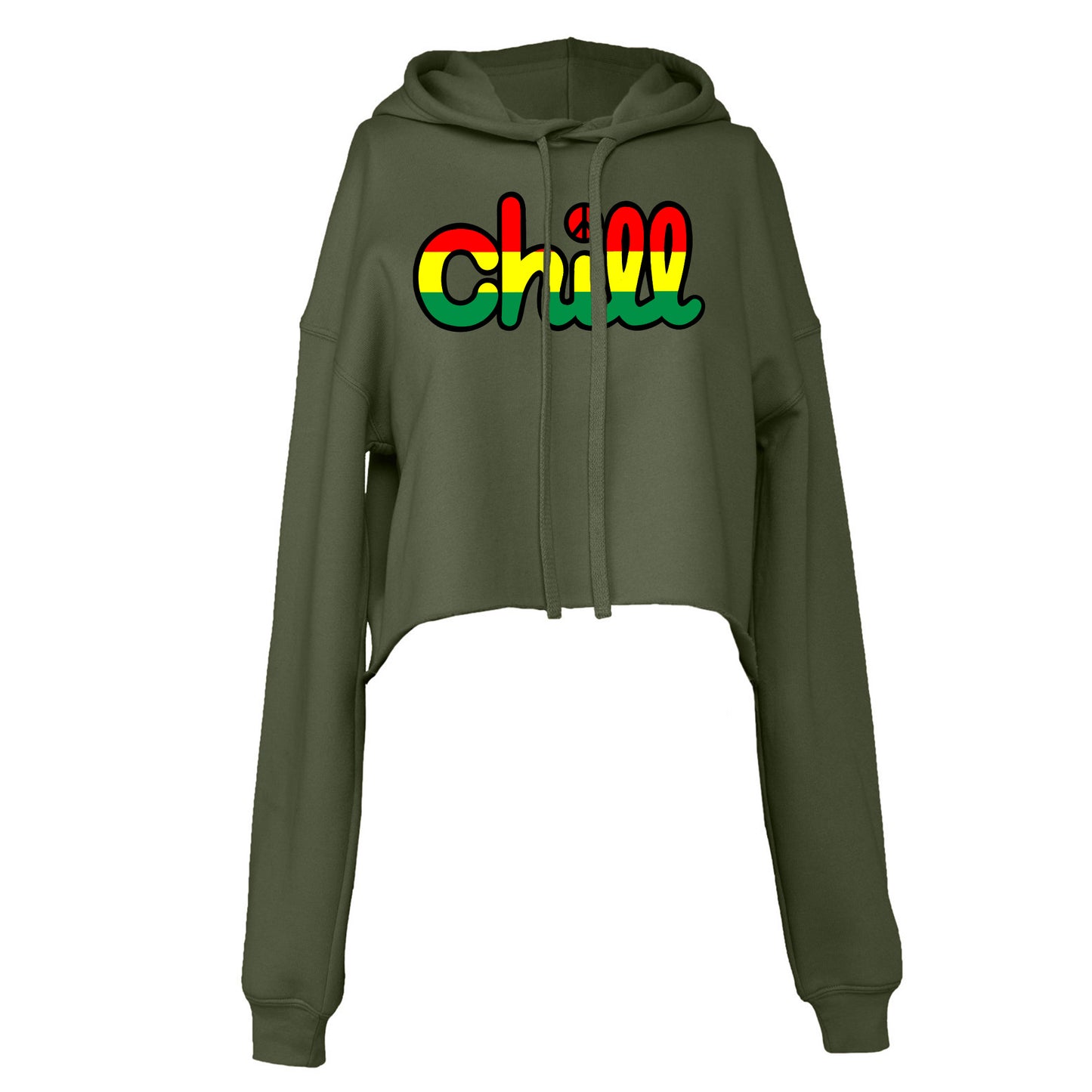 Womens Chill Peace Rasta Crop Hood