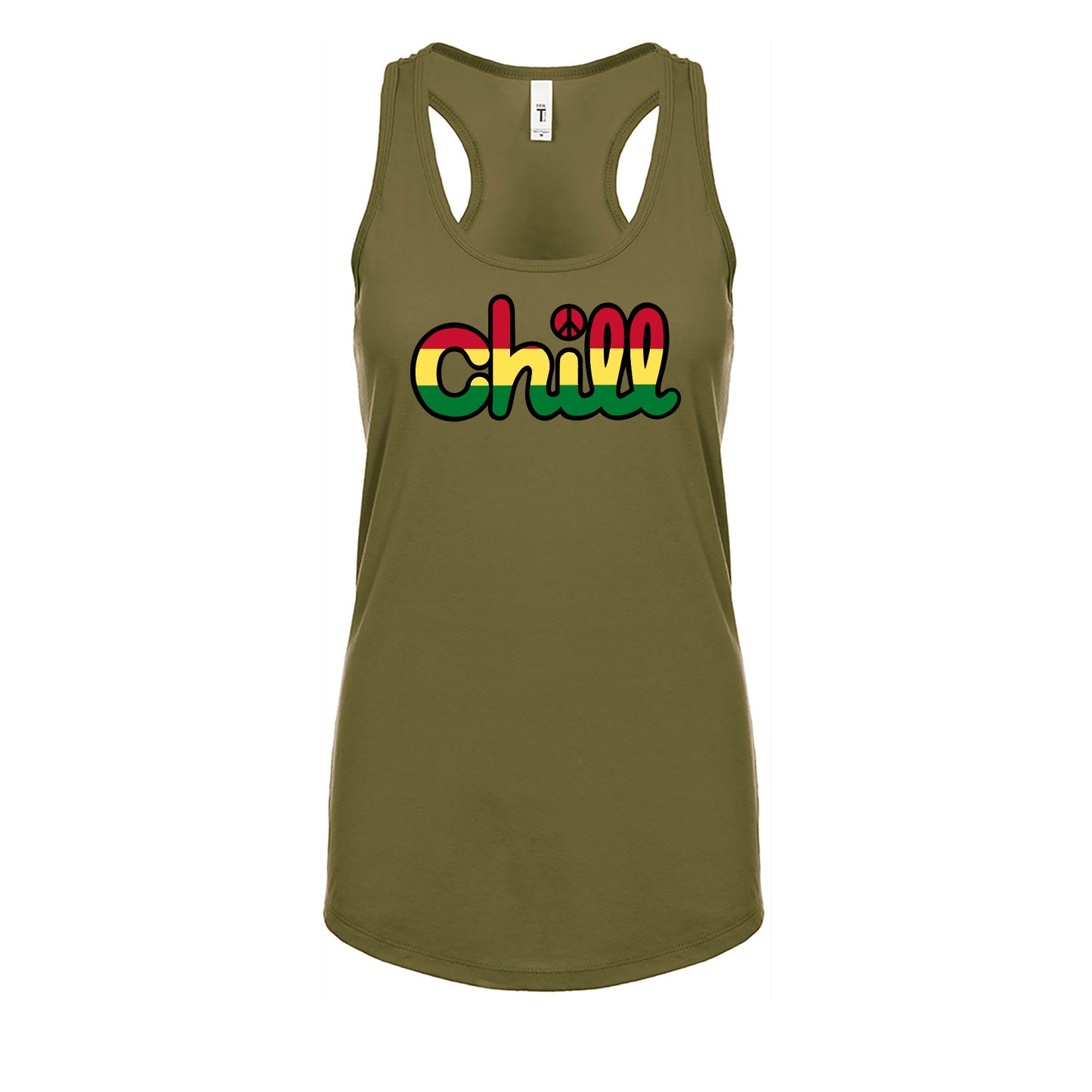 Womens Chill Peace Rasta Racerback Tank