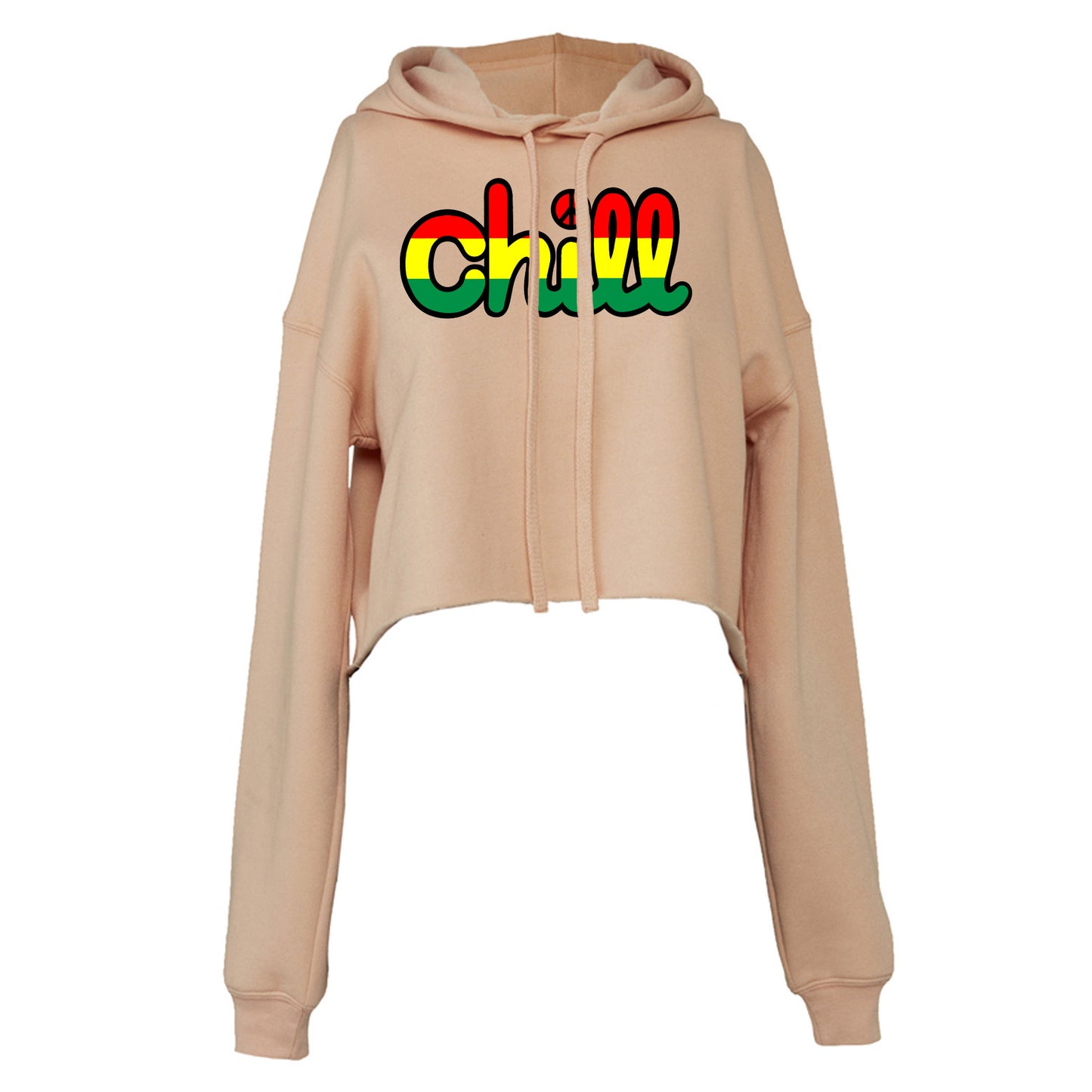 Womens Chill Peace Rasta Crop Hood