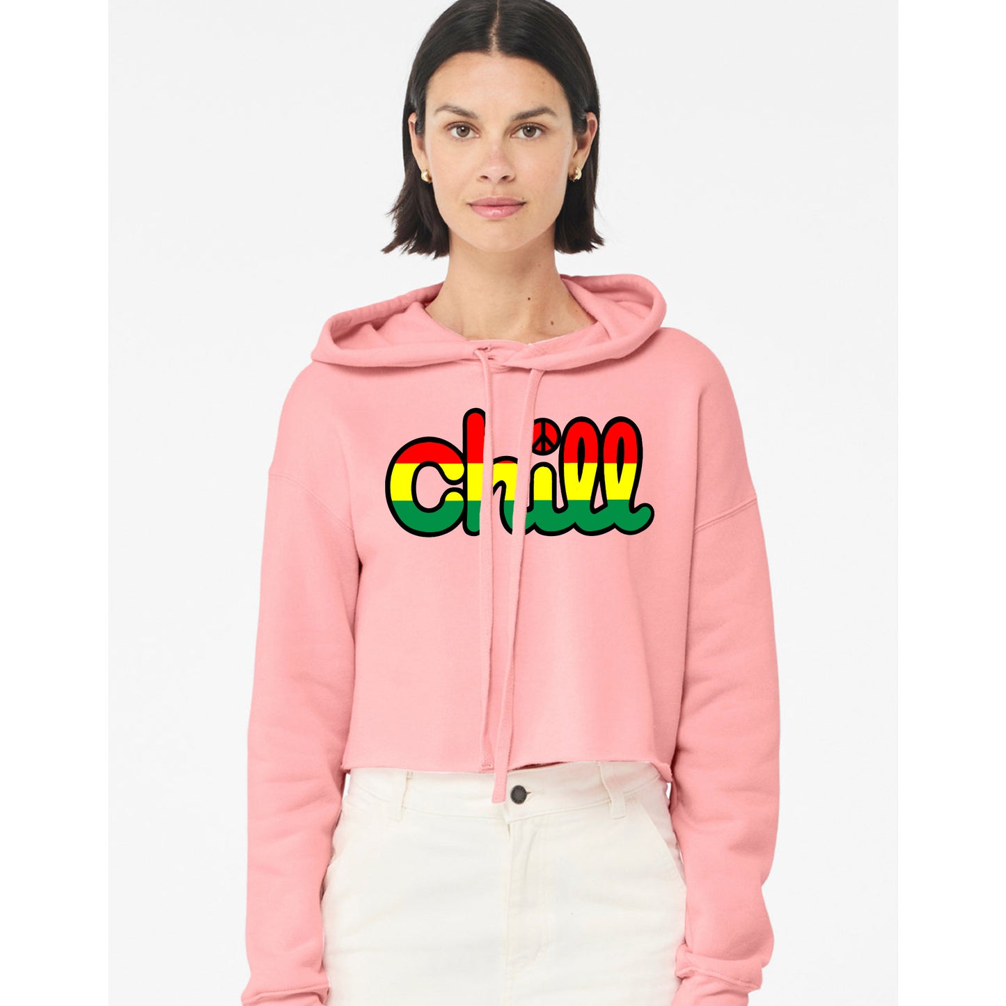 Womens Chill Peace Rasta Crop Hood