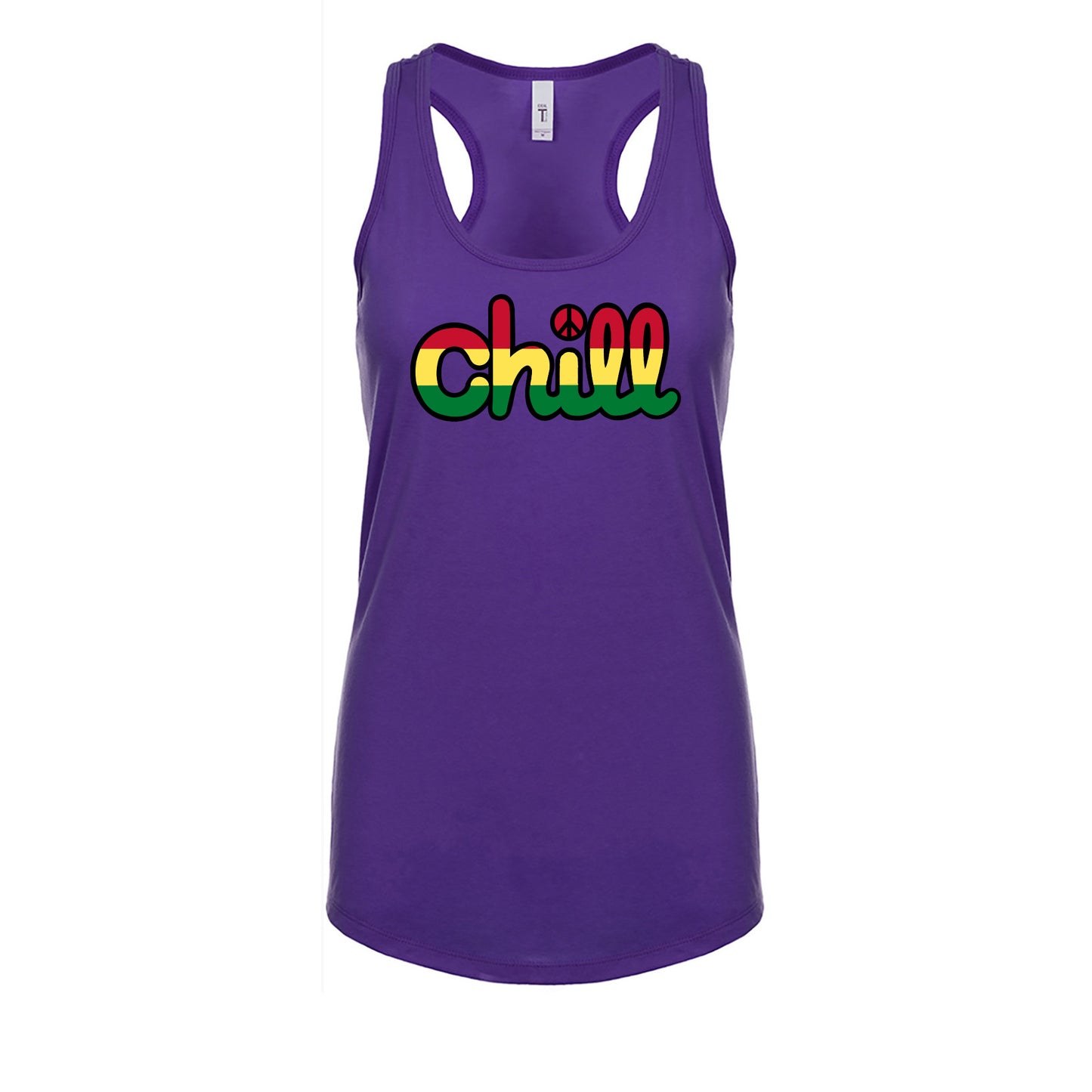 Womens Chill Peace Rasta Racerback Tank