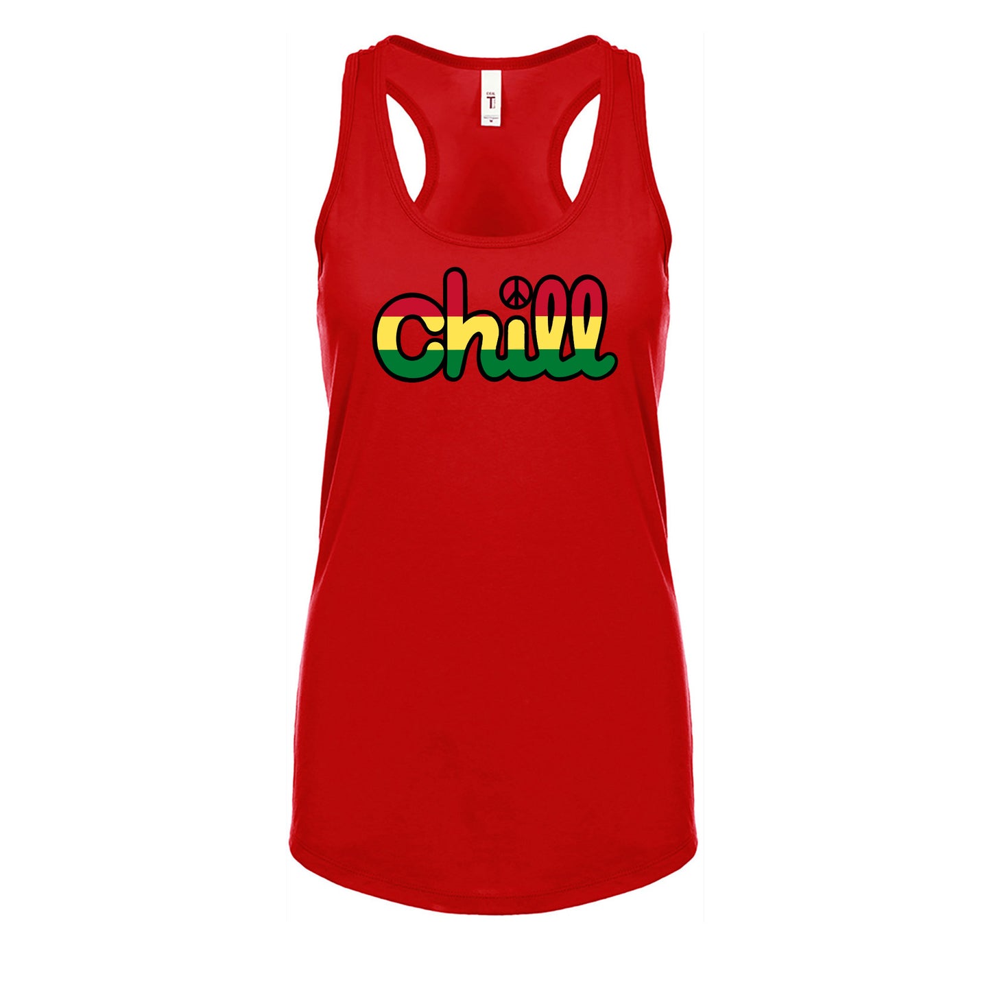 Womens Chill Peace Rasta Racerback Tank