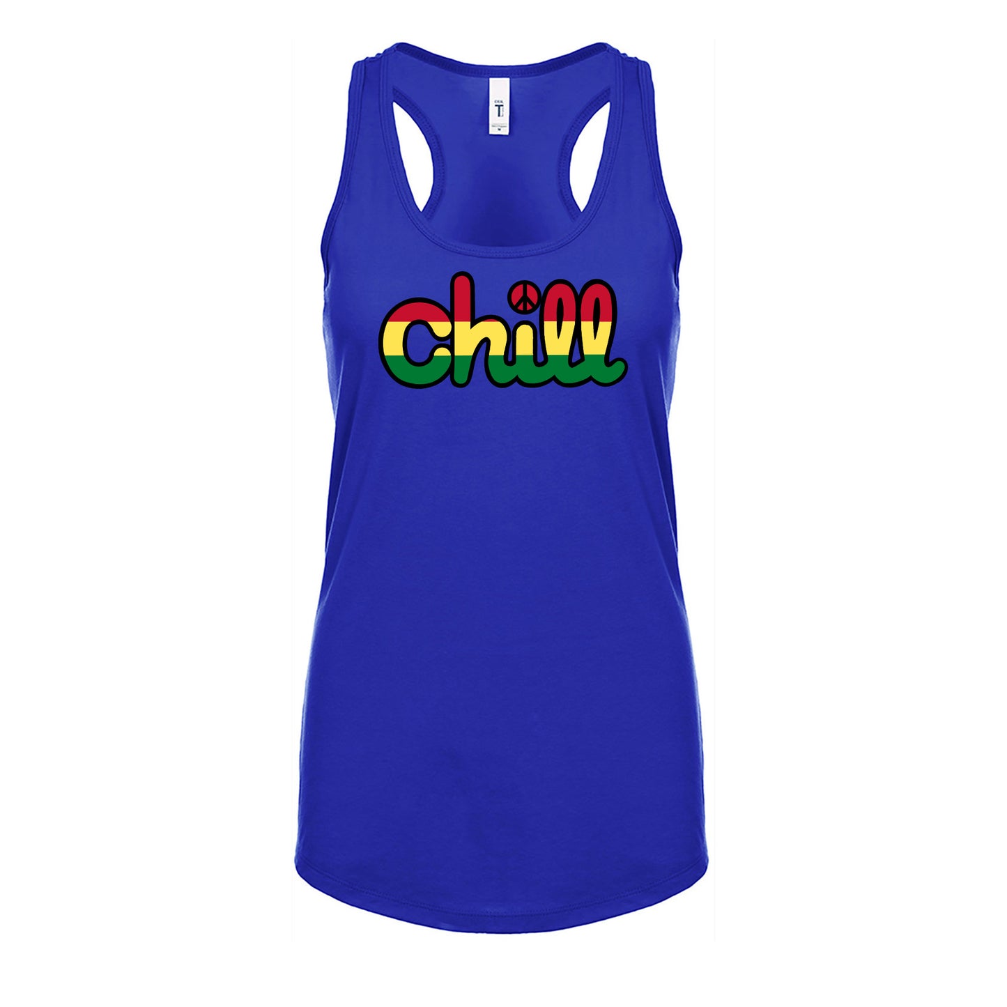 Womens Chill Peace Rasta Racerback Tank