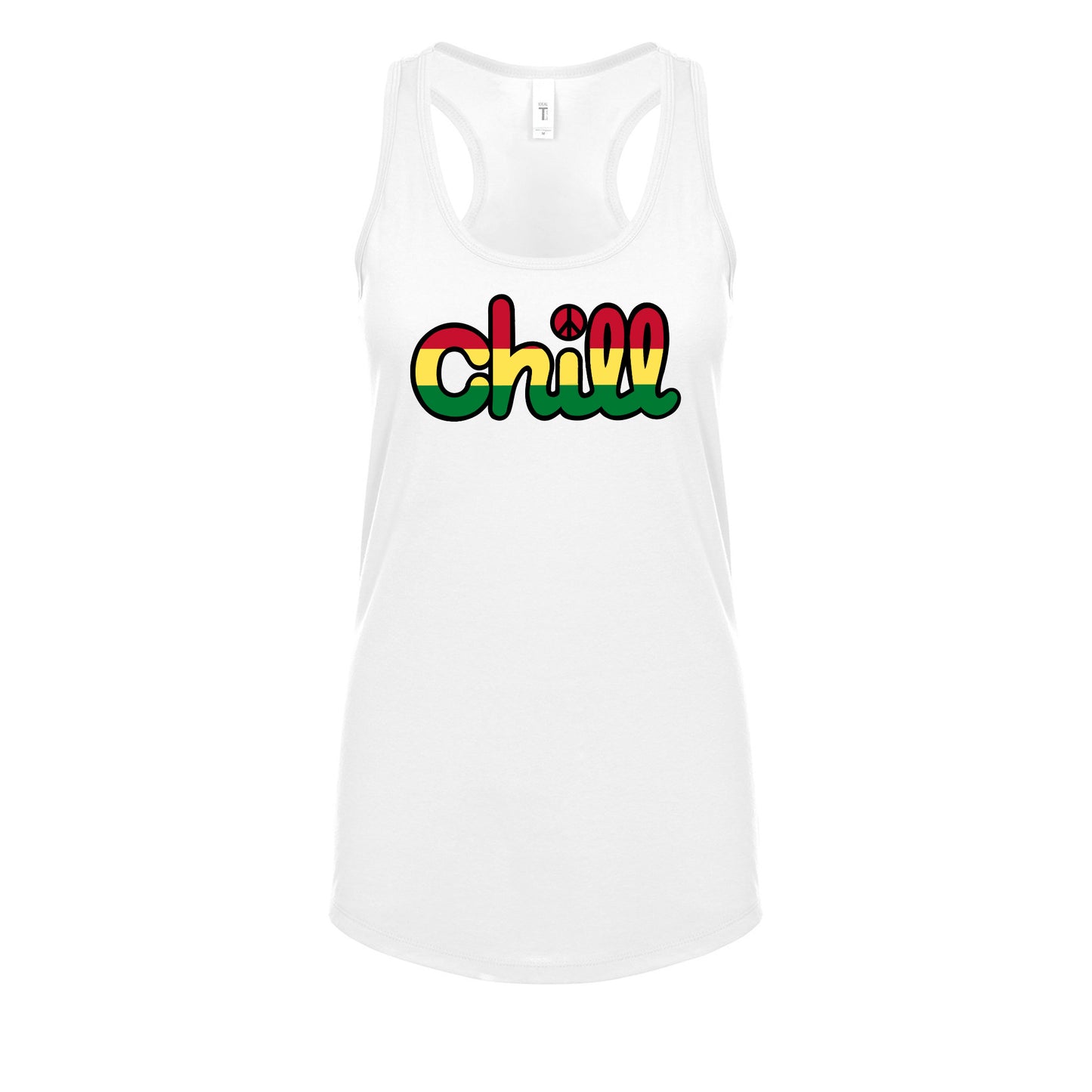 Womens Chill Peace Rasta Racerback Tank