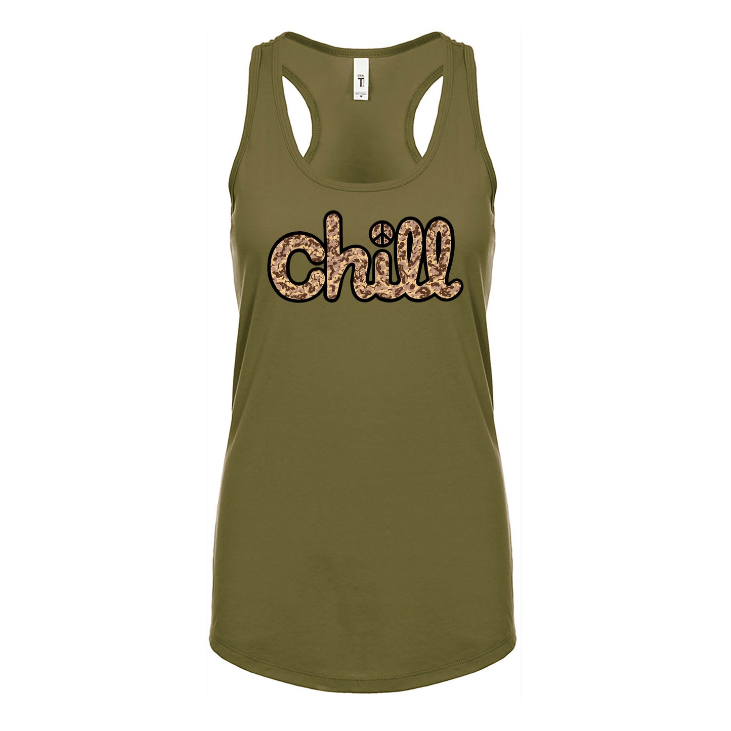 Womens Chill Peace Sand Camo Racerback Tank