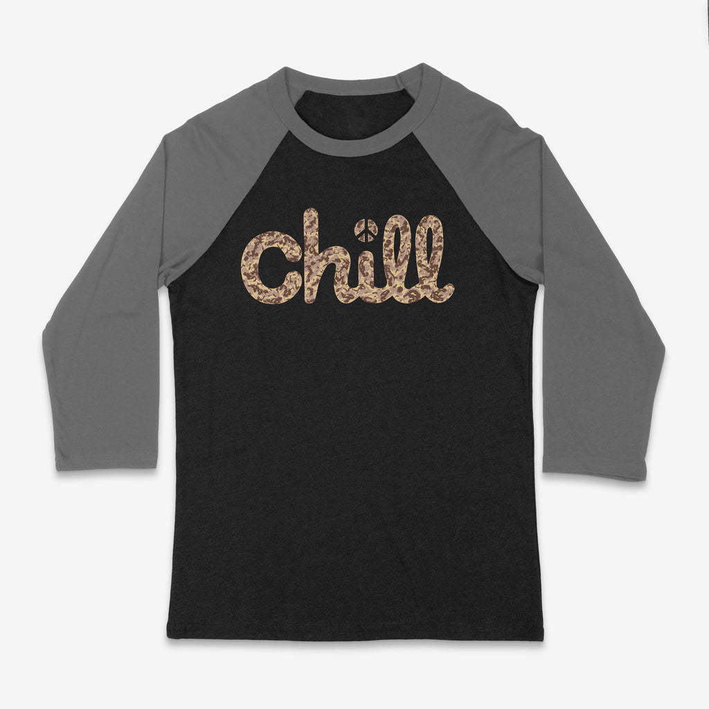Chill Peace Sand Camo Baseball 3/4 Sleeve T