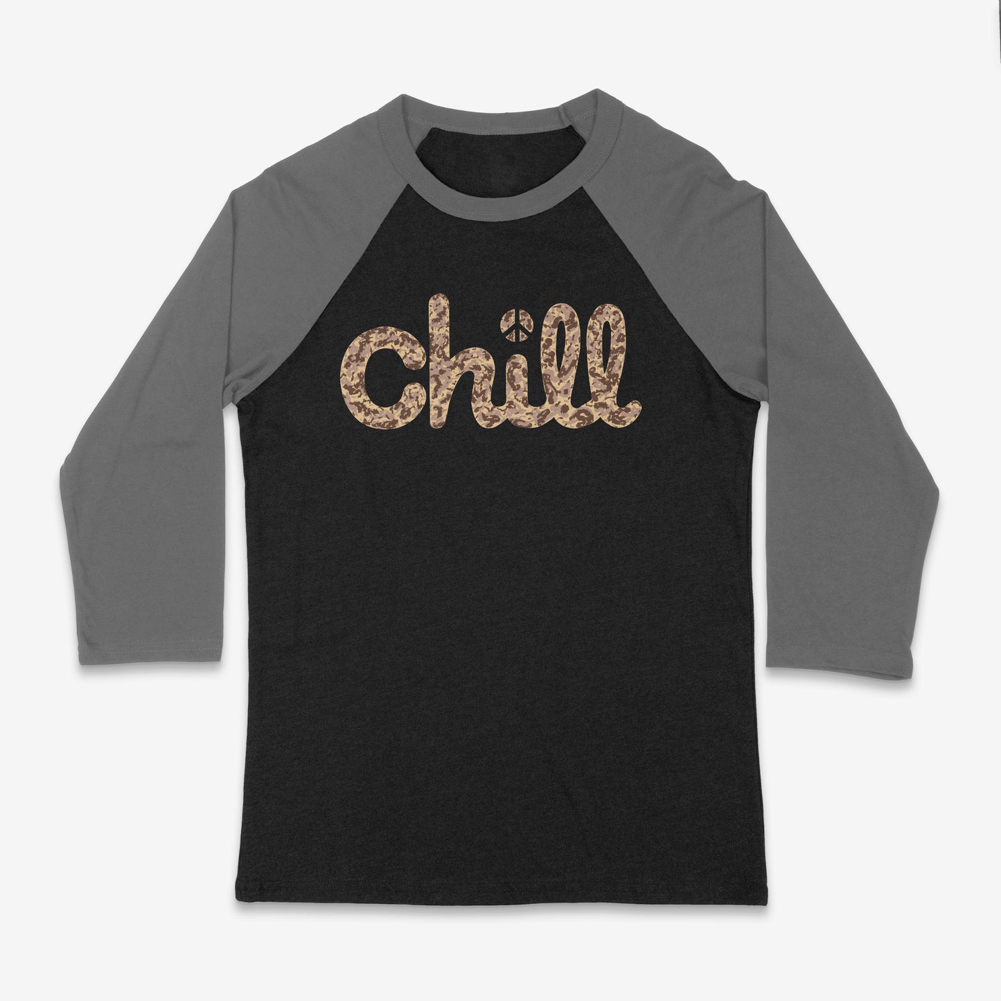 Chill Peace Sand Camo Baseball 3/4 Sleeve T