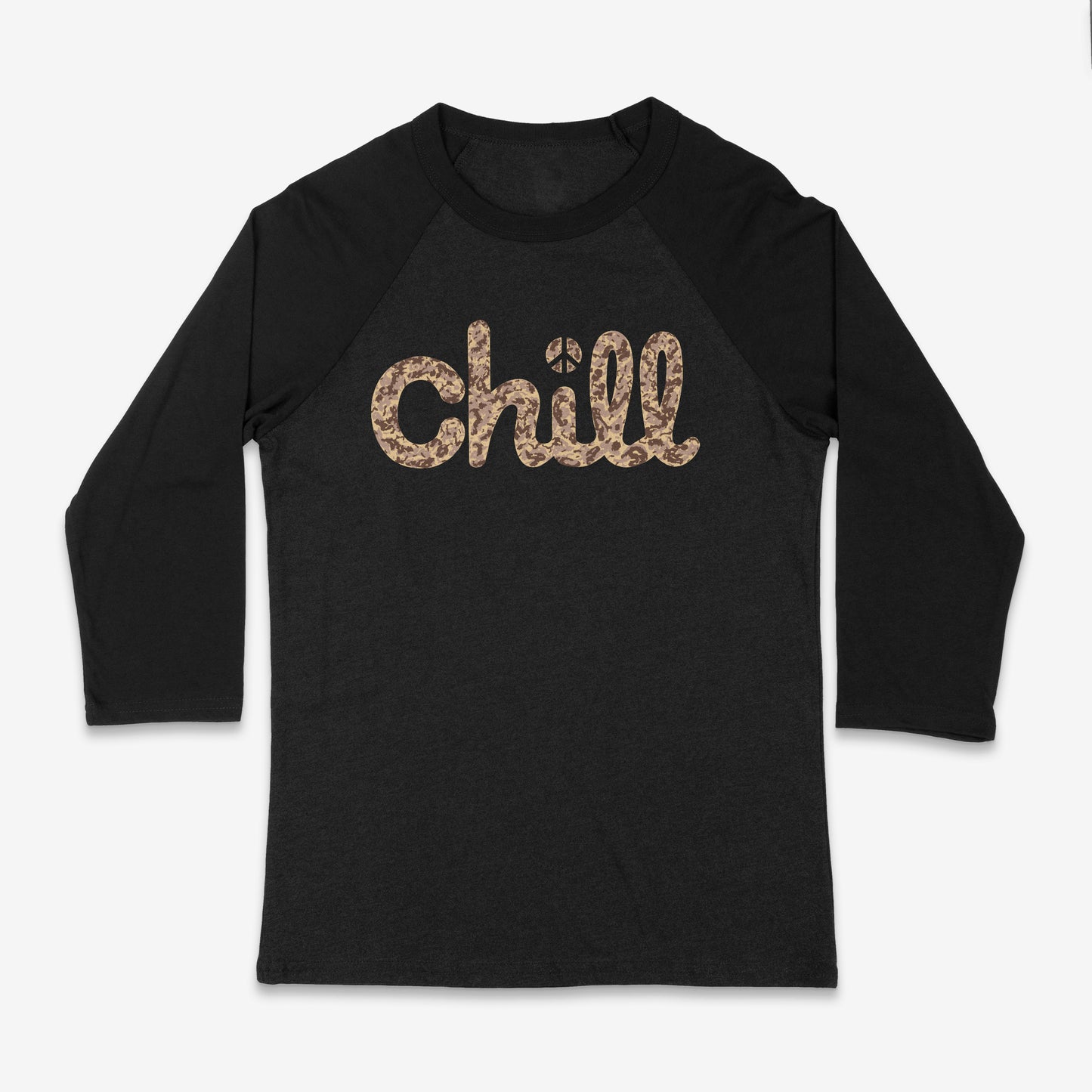 Chill Peace Sand Camo Baseball 3/4 Sleeve T
