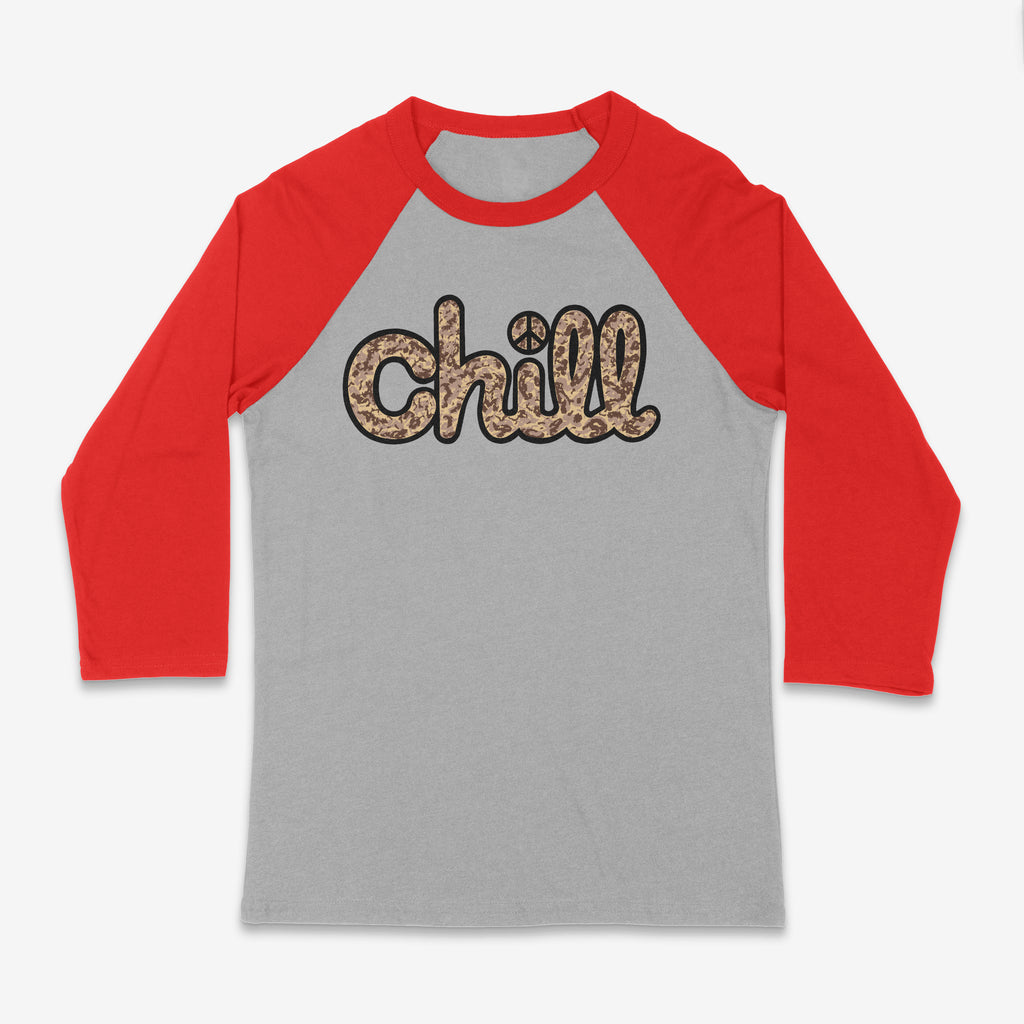 Chill Peace Sand Camo Baseball 3/4 Sleeve T