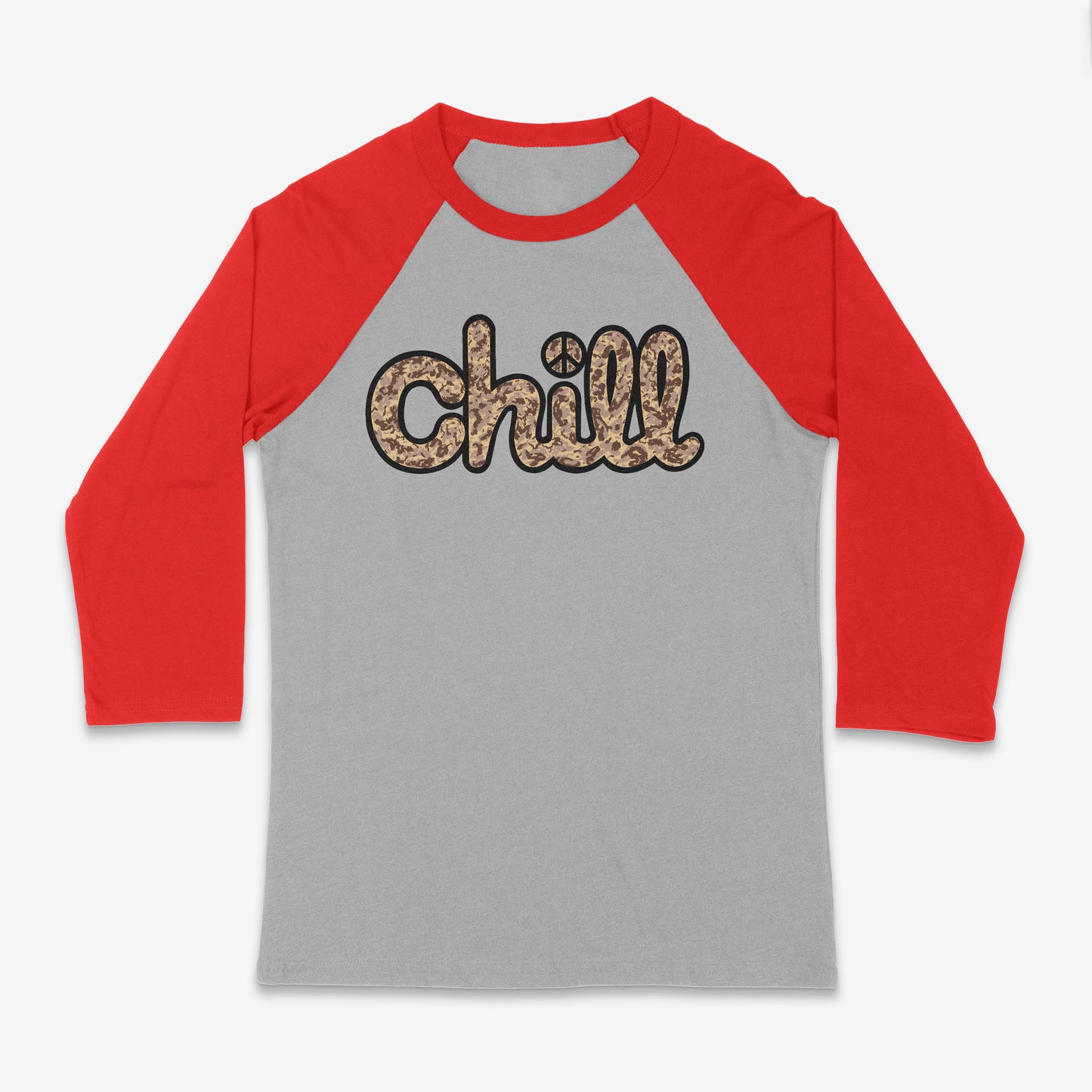 Chill Peace Sand Camo Baseball 3/4 Sleeve T