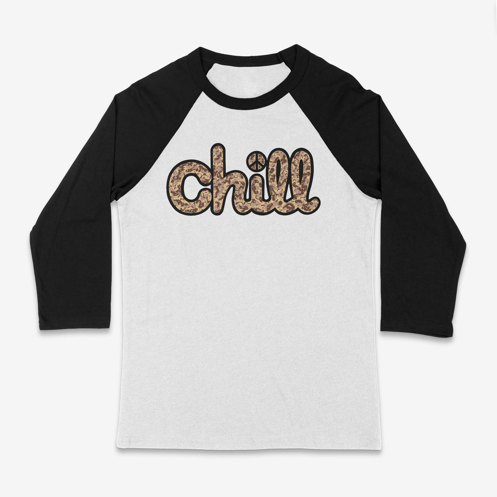 Chill Peace Sand Camo Baseball 3/4 Sleeve T