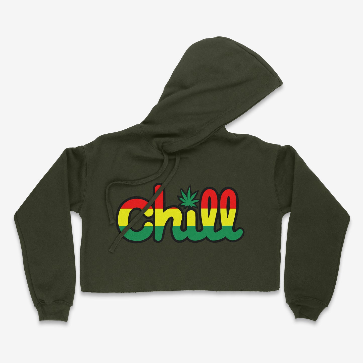 Womens Chill Rasta Leaf Crop Hood