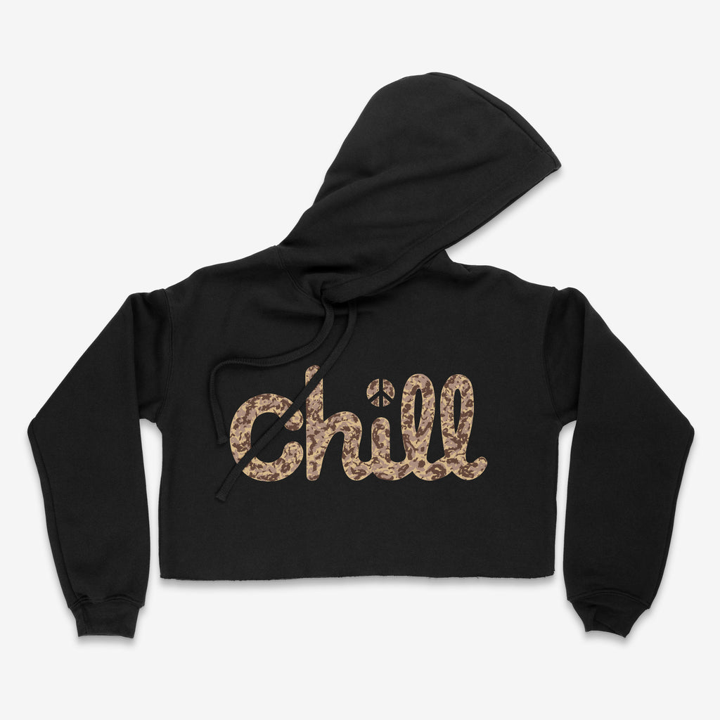 Womens Chill Peace Sand Camo Crop Hood
