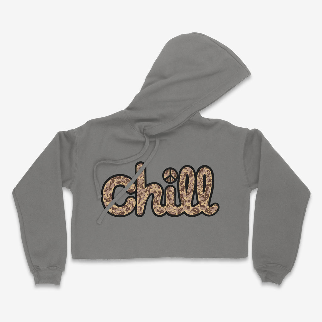 Womens Chill Peace Sand Camo Crop Hood