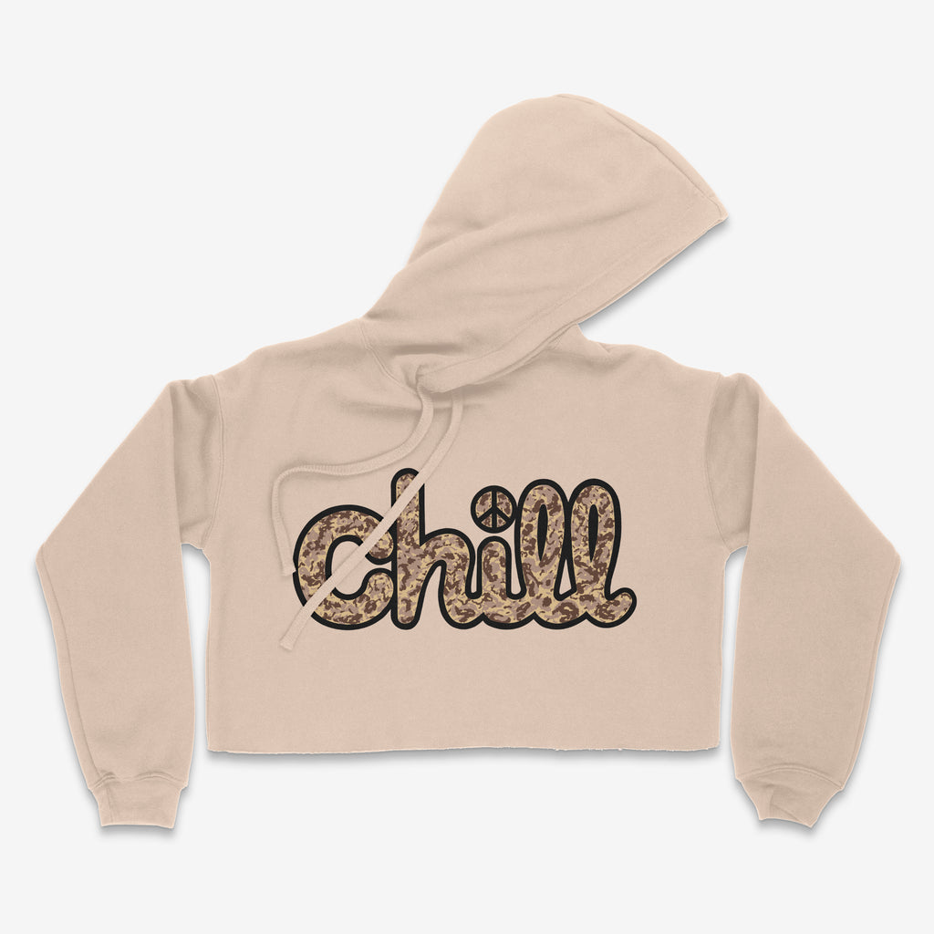 Womens Chill Peace Sand Camo Crop Hood